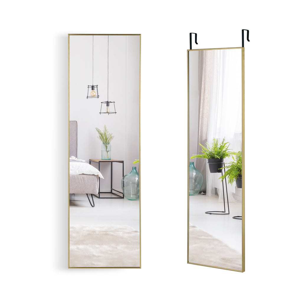 120 x 37 cm Full Length Wall Hanging Mirror with Adjustable Hook-Golden