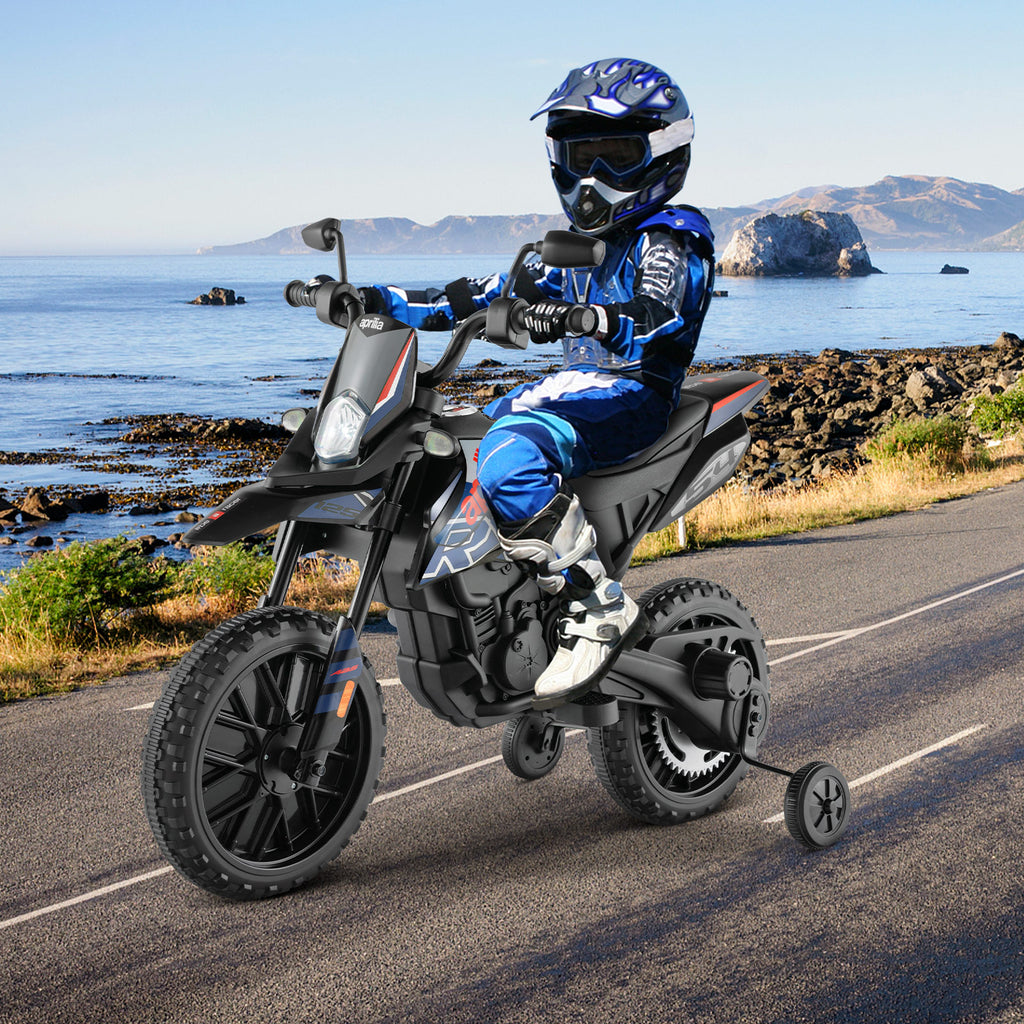 12V Battery Powered Toddler Motorbike with Music for 3-8 Years Old Kids-Navy