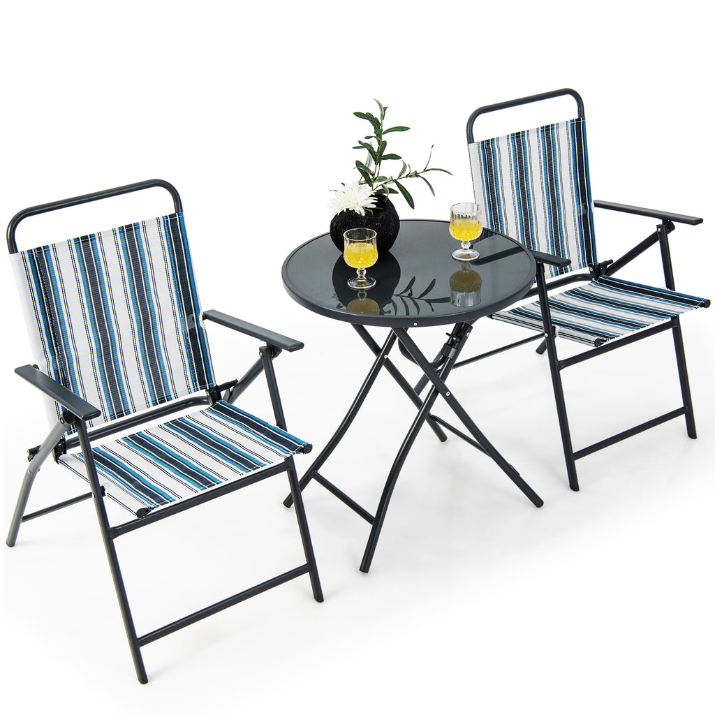 3 Piece Outdoor Folding Chair Set