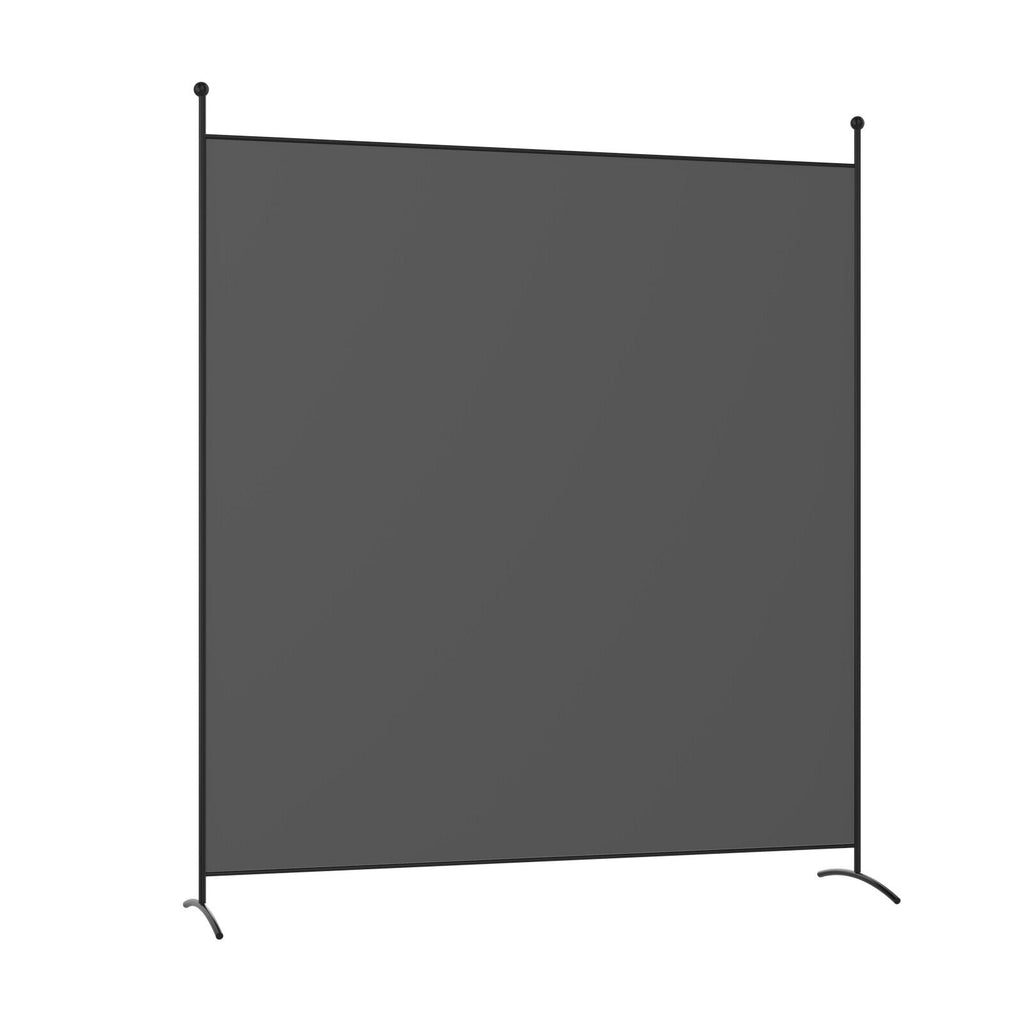 Single Panel Room Divider with Curved Support Feet Grey