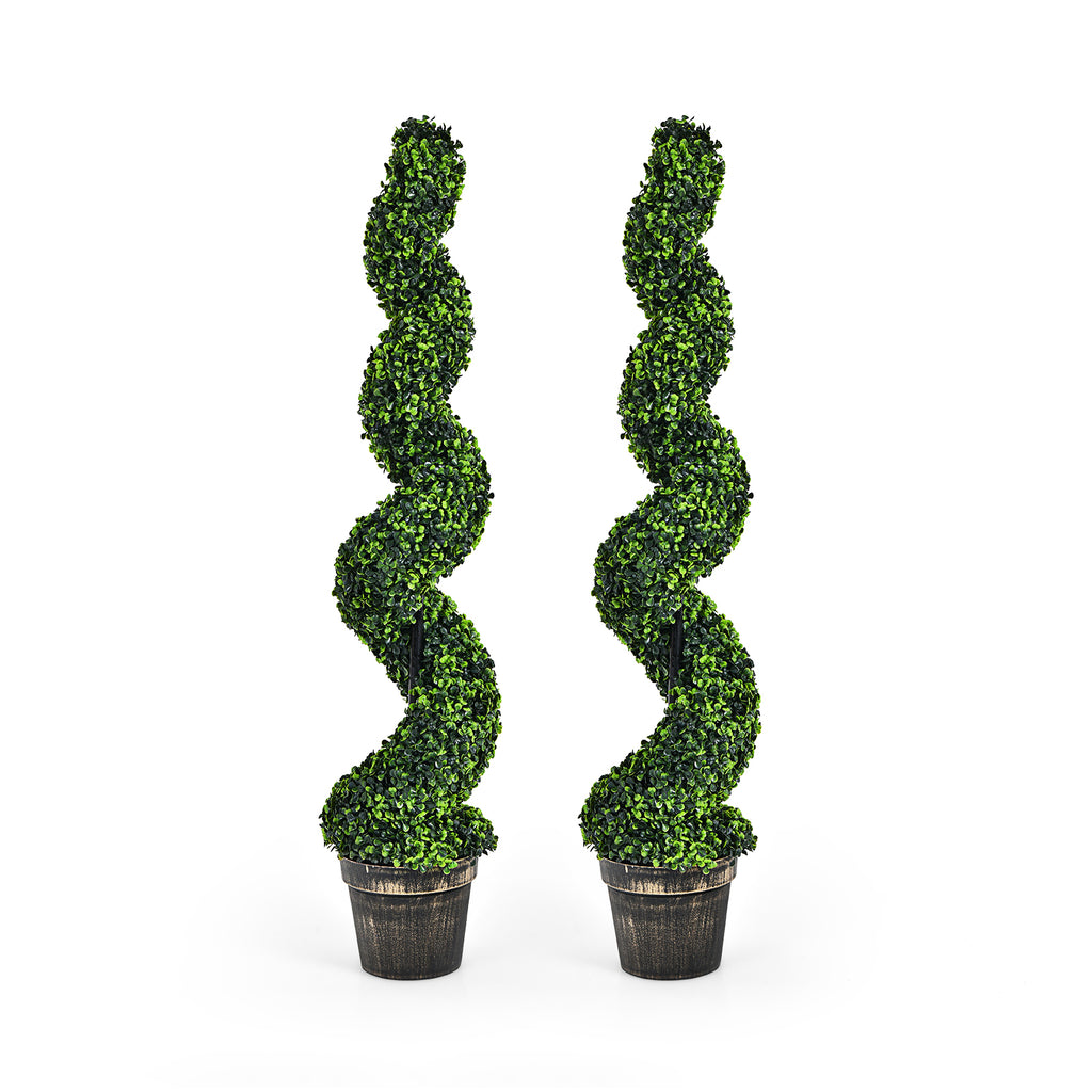 Set of 2 Artificial Spiral Topiary Tree