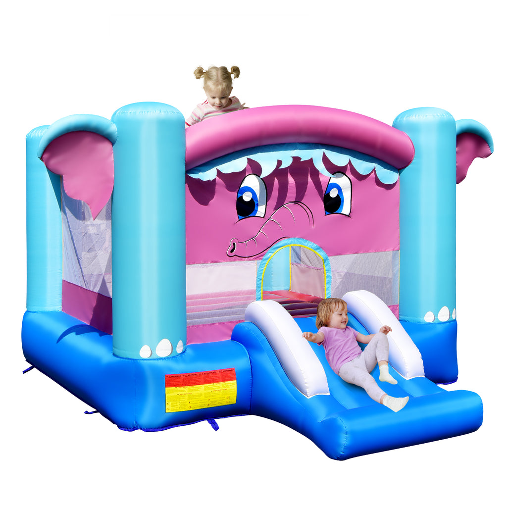 3 In 1 Inflatable Kids Bounce House with Slides and Basketball Rim (without Blower)
