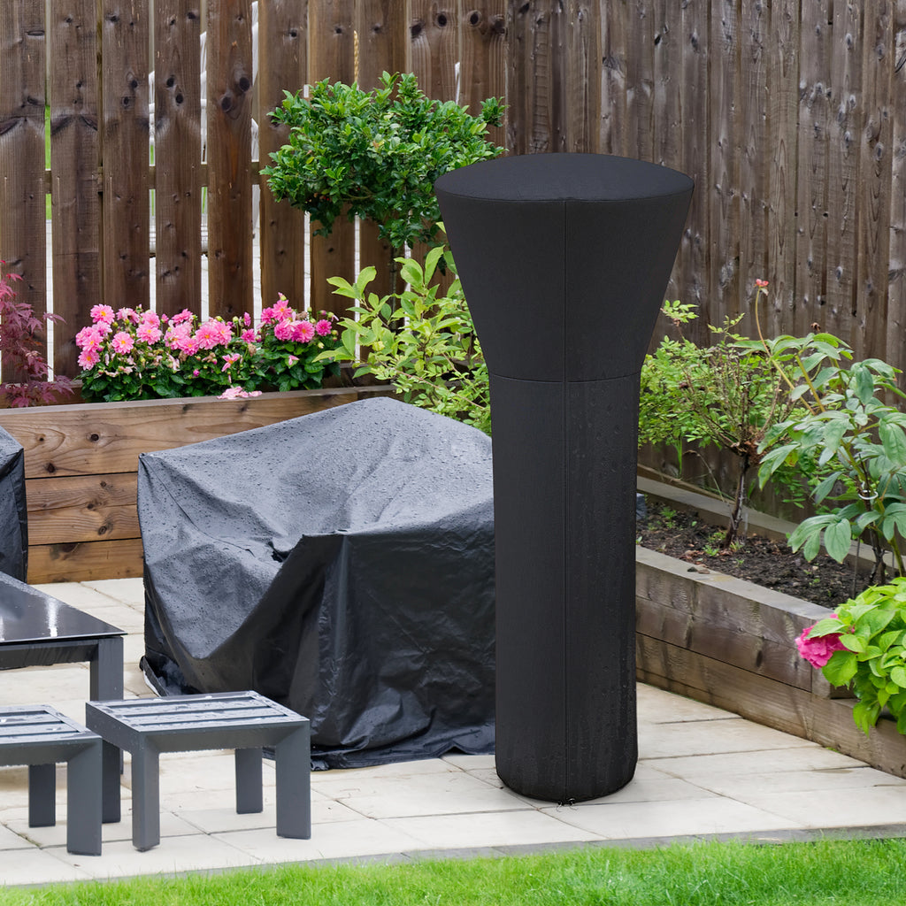 Outdoor Patio Heater Cover with Zipper and Storage Bag-Black
