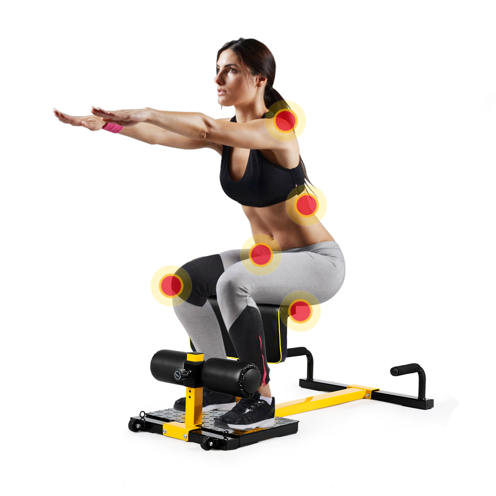 8 in 1 Squat Machine with Adjustable Cushion for Home Gym