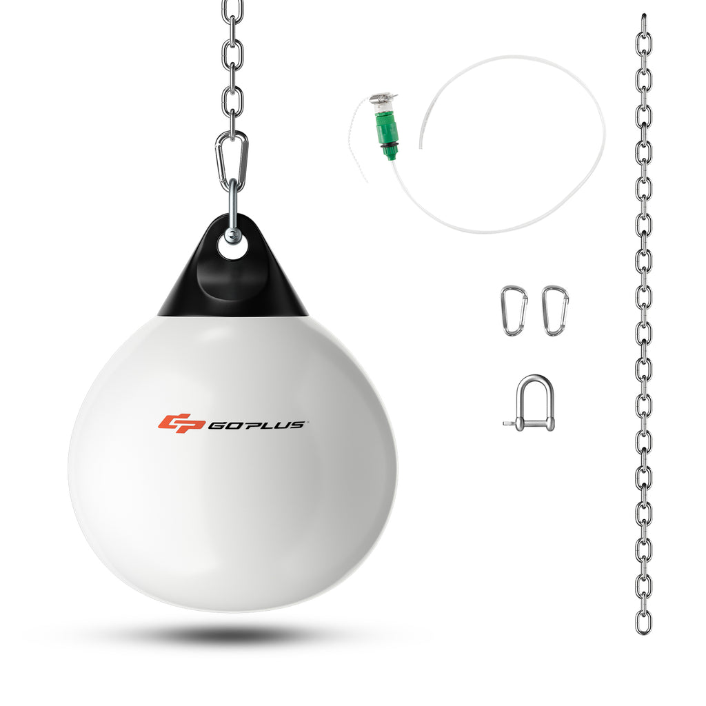 Water Punching Bag with Water Injector and Hanging Accessories-White