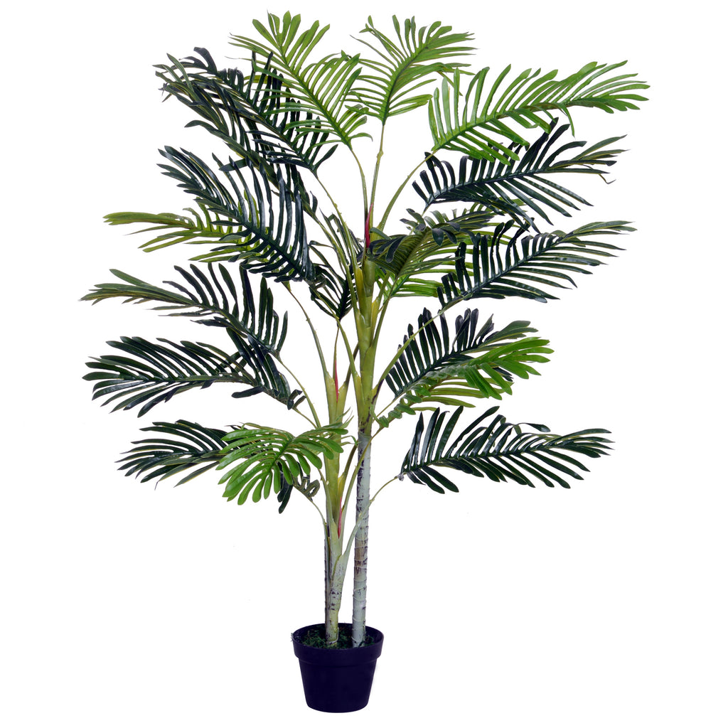 Outsunny 150cm(5ft)  Artificial Palm Tree Decorative Indoor Faux Green Plant w/Leaves Home Décor Tropical Potted Home Office - Inspirely
