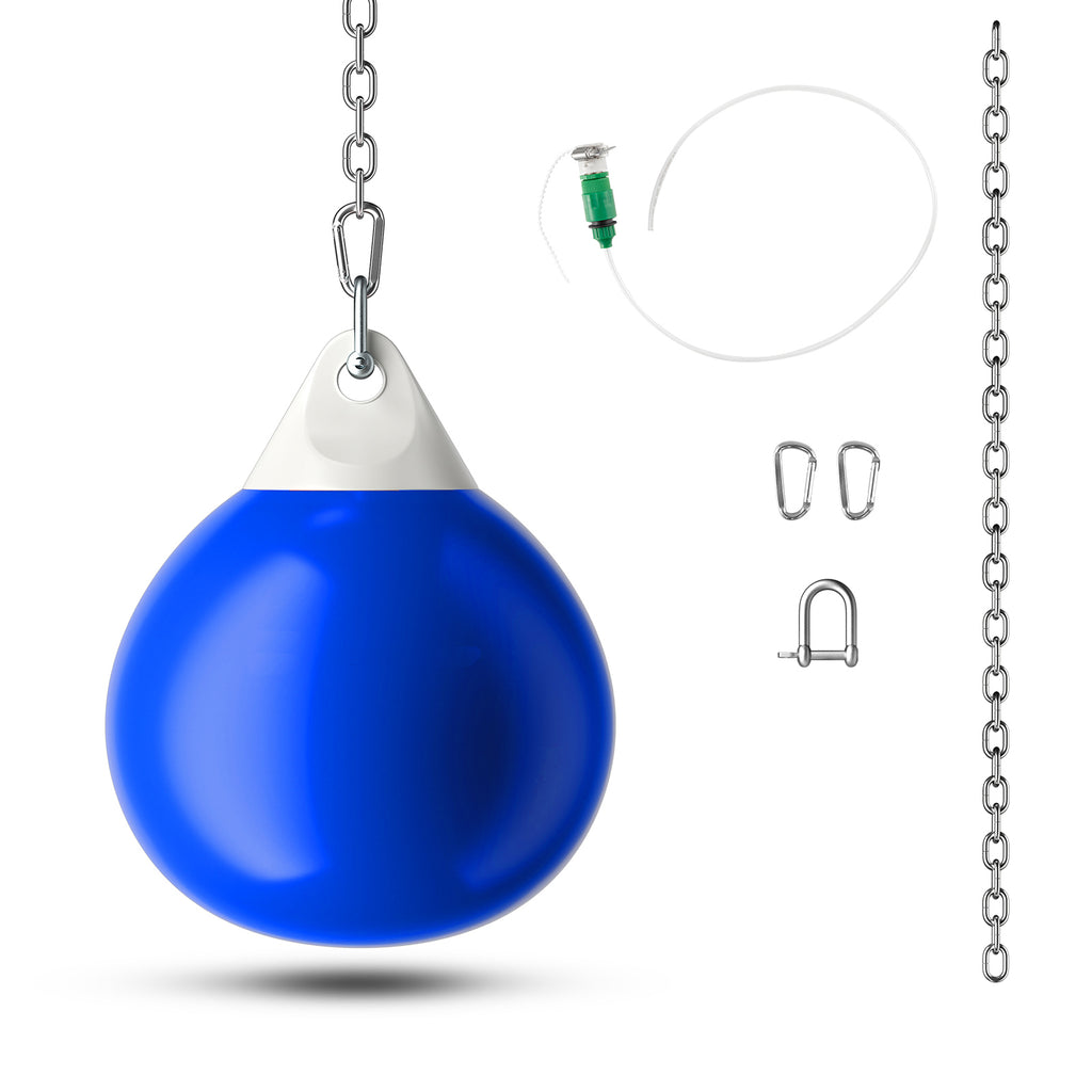 Water Punching Bag with Adjustable Metal Chain and Insurance Buckles-Blue