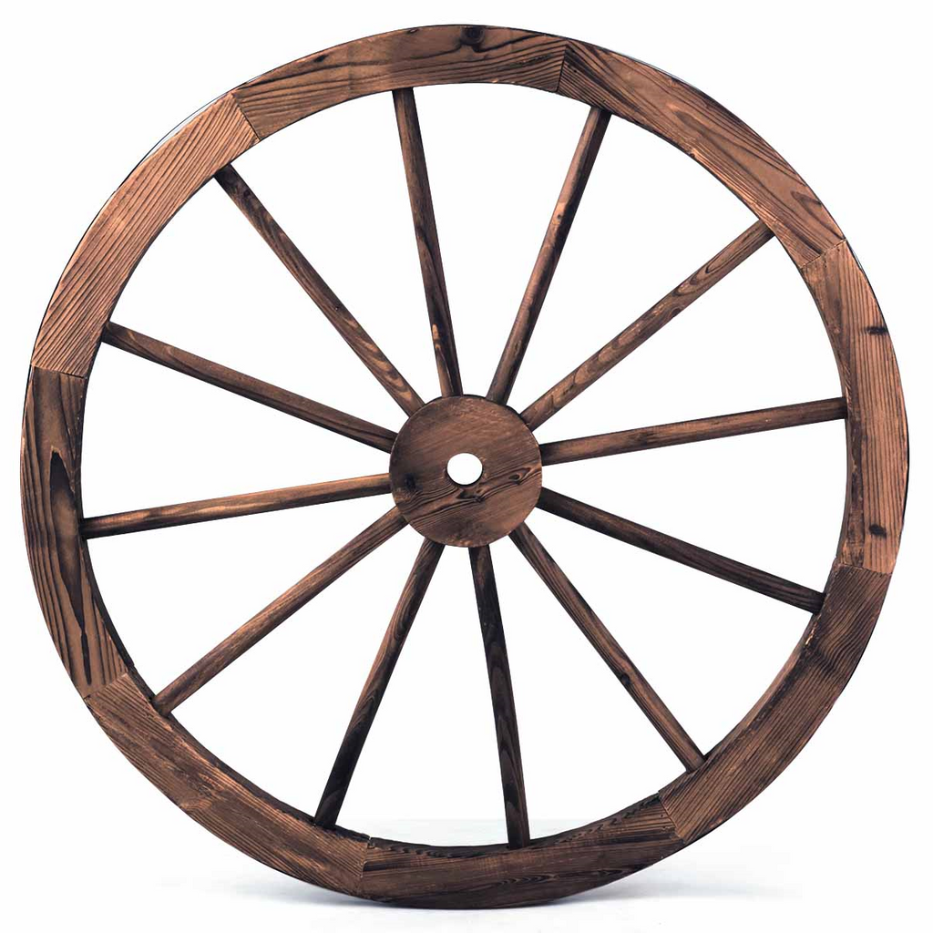 76cm Decorative Wooden Wheels Set of 2