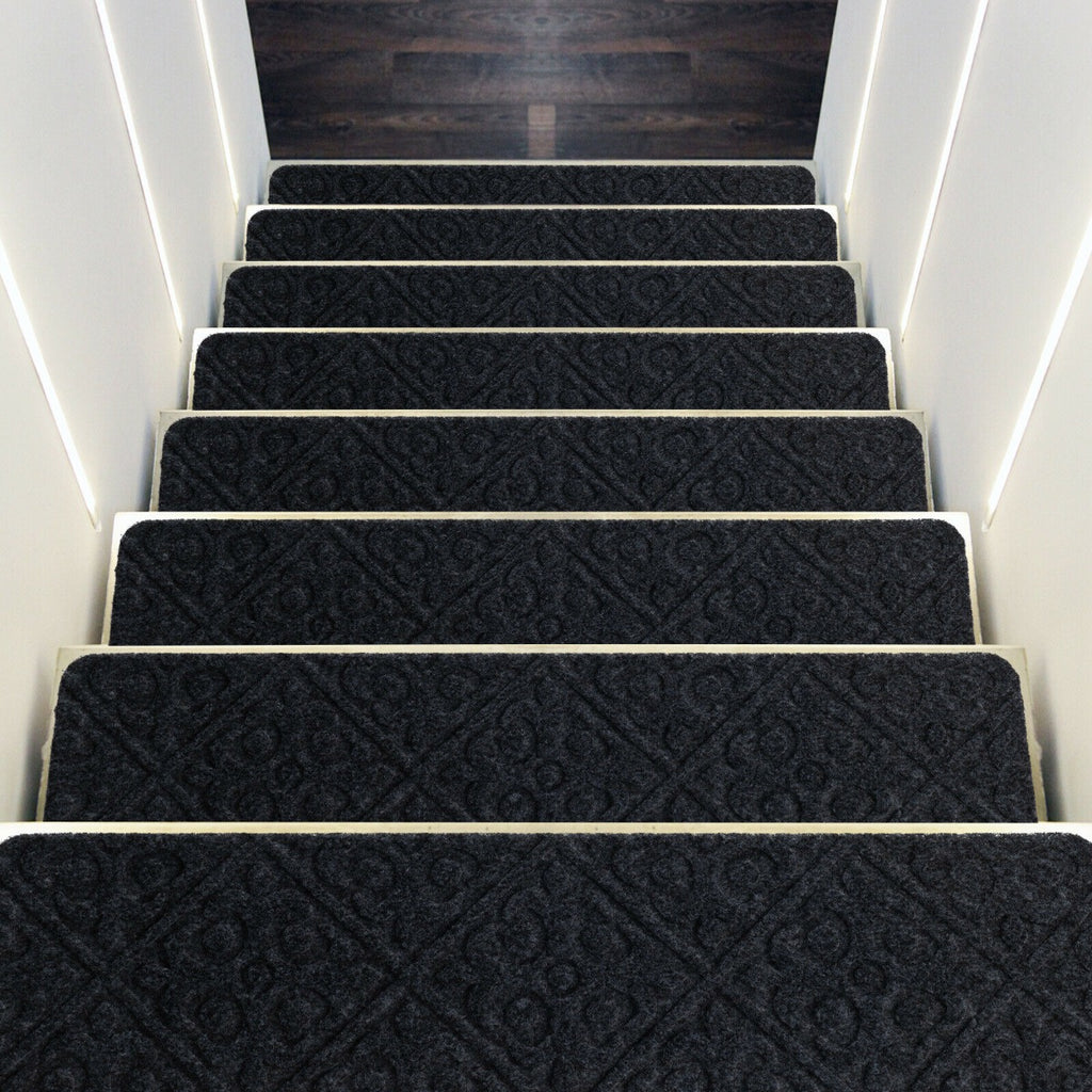Non-Slip Stair Mats with Reusable Adhesive-Grey
