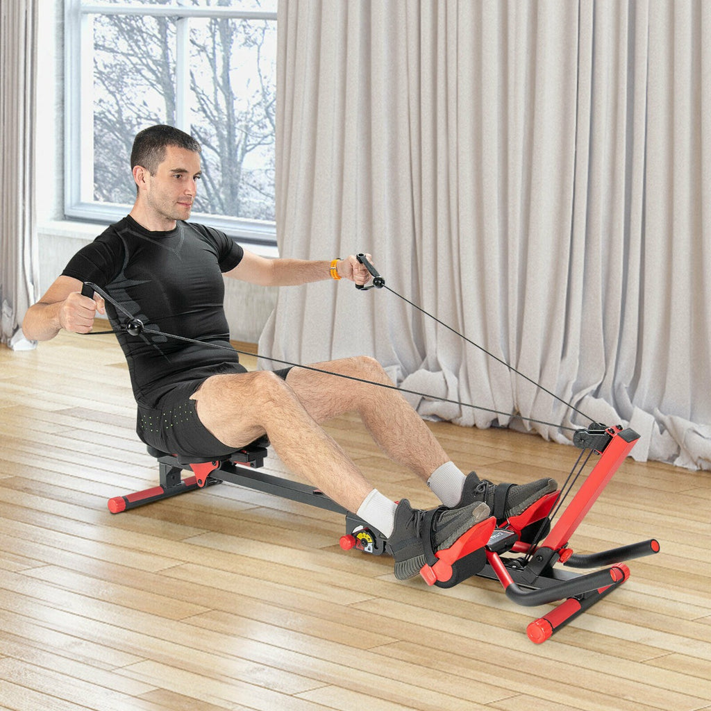 4-in-1 Folding Rowing Machine with Smart Control Panel