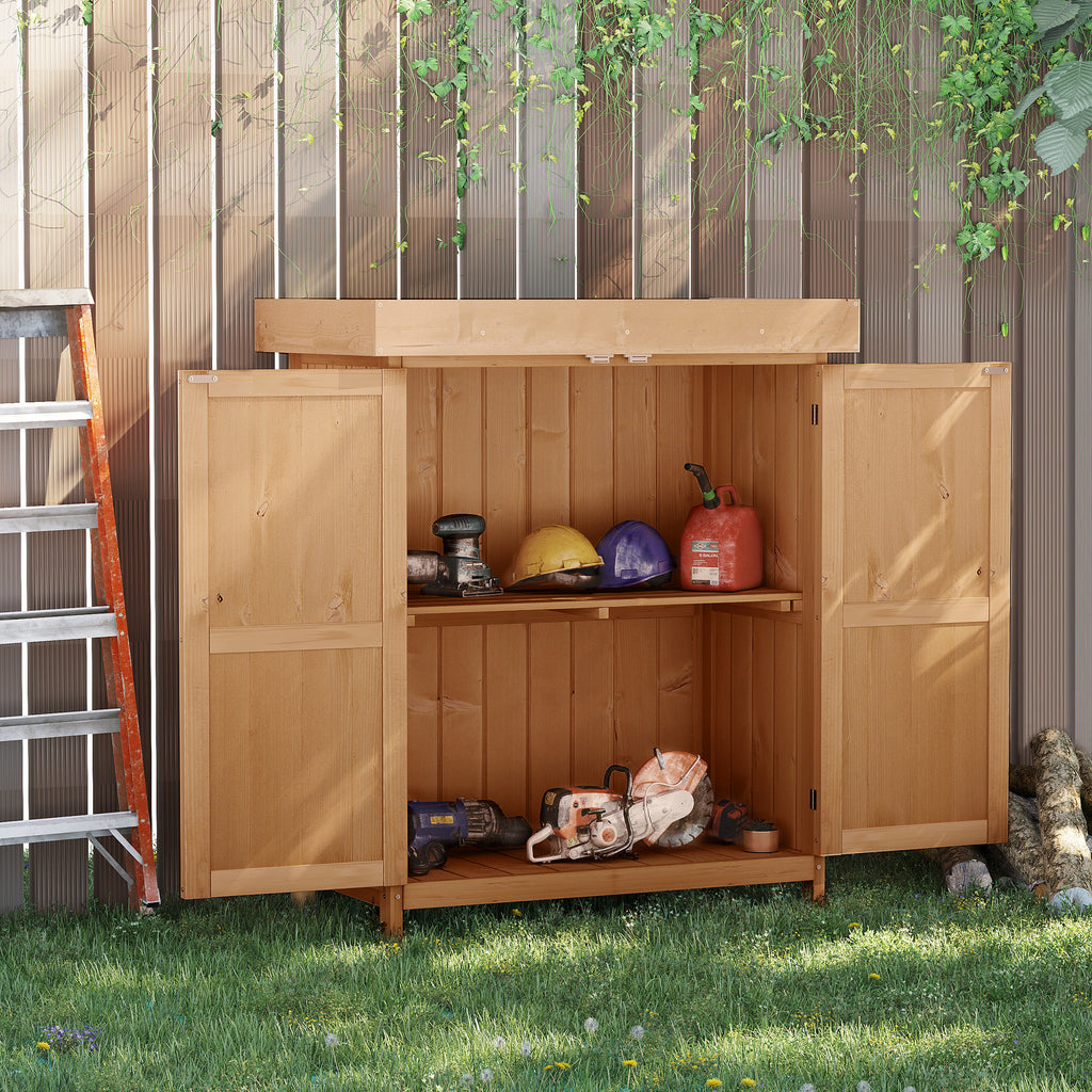 Outsunny Outdoor Garden Storage Shed, Cedarwood-Burlywood Colour - Inspirely