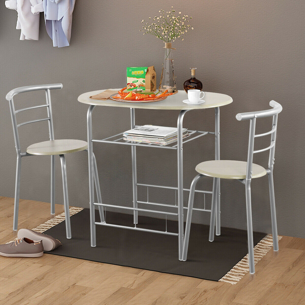Compact Breakfast Dining Table Set-Grey