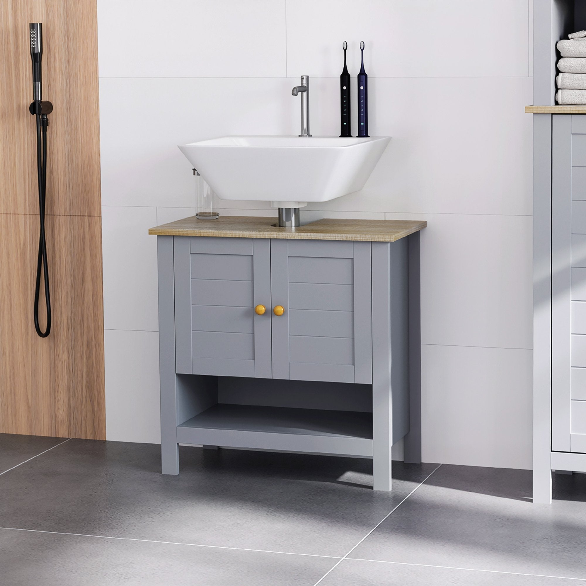 Bathroom Under Sink Cabinet Vanity Unit with Adjustable Shelf Space Saver 834-314V01 - Inspirely