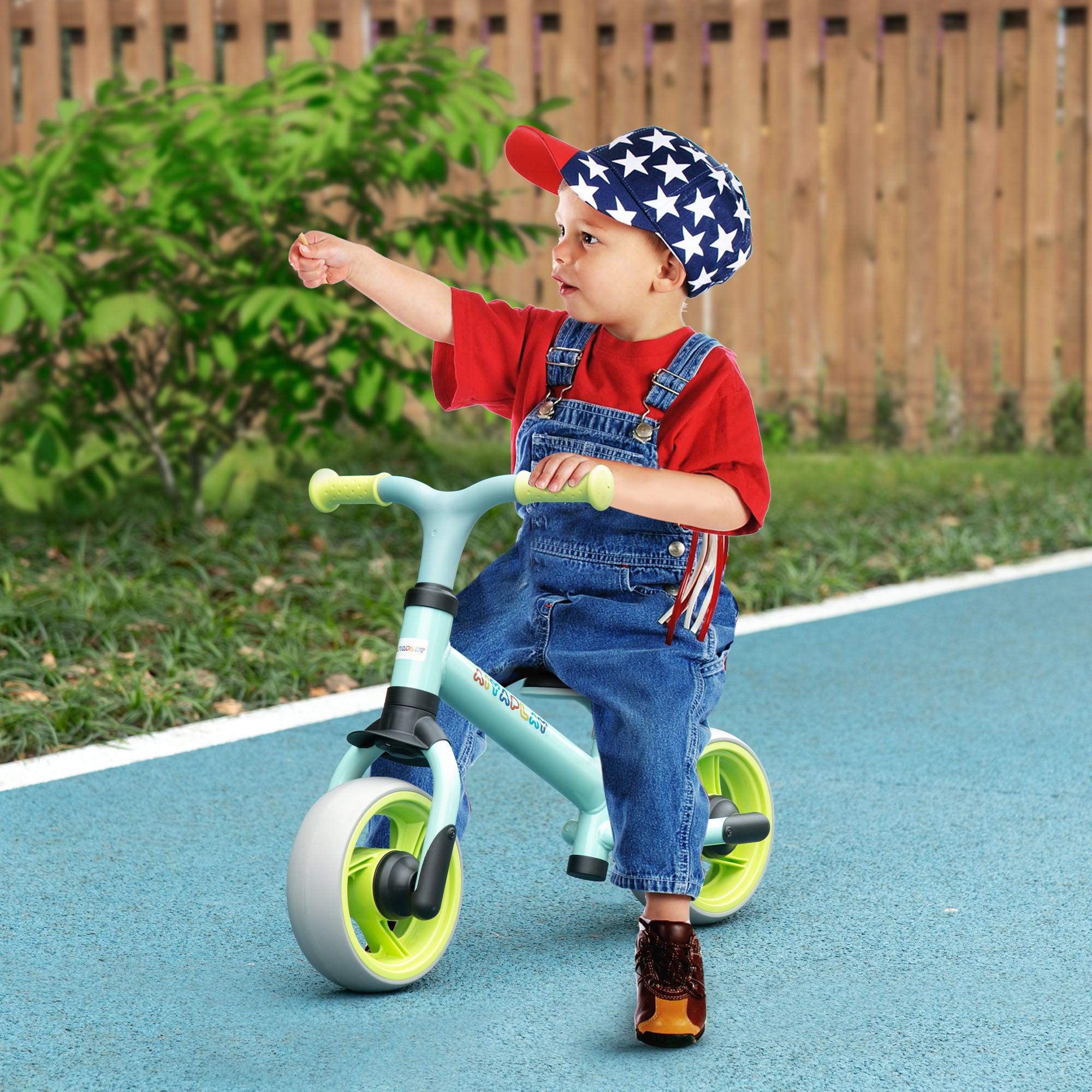 AIYAPLAY 8" Balance Bike, Lightweight Training Bike for Children, with Adjustable Seat, EVA Wheels, Easy installation - Green