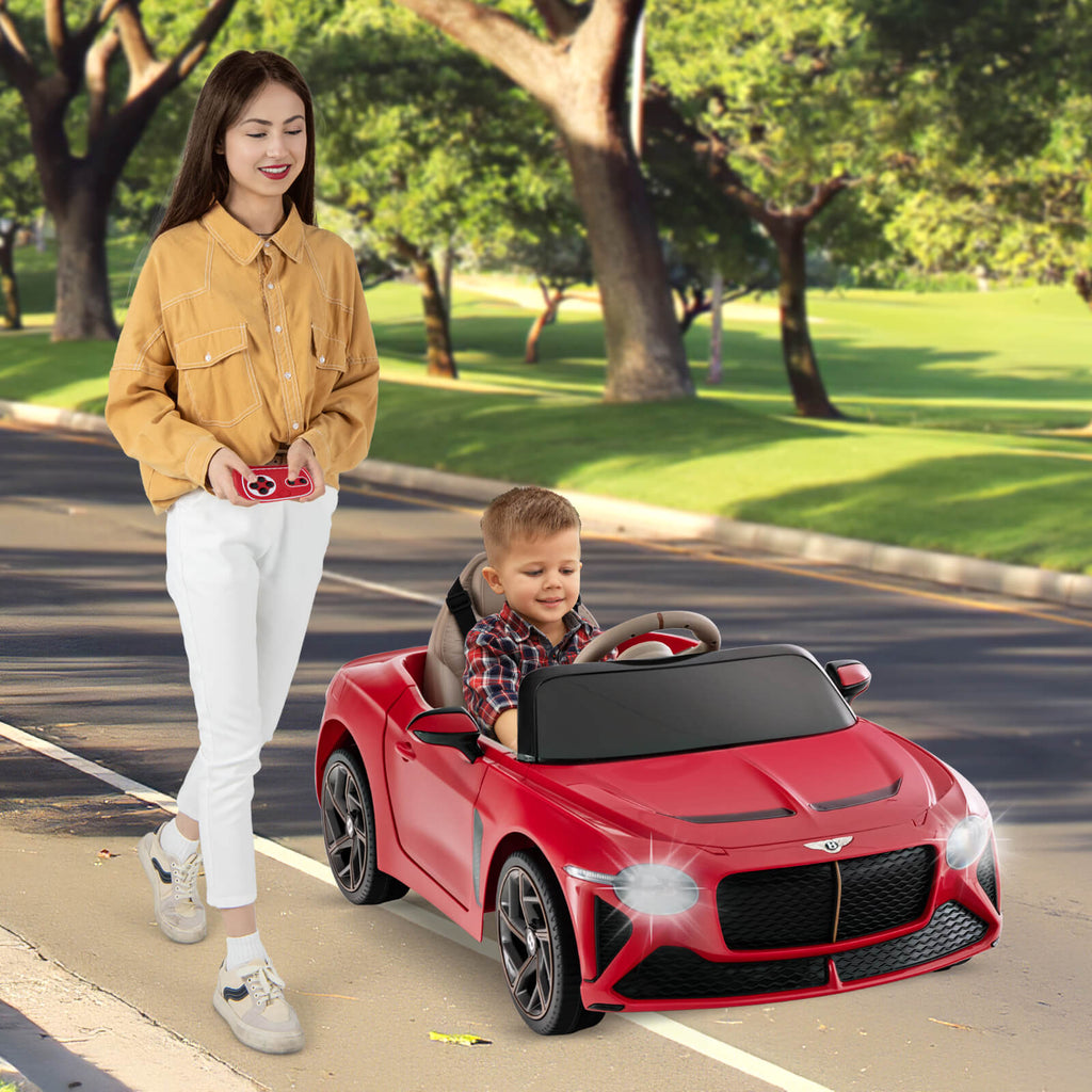 12V Licensed Bentley Bacalar Kids Ride On Car with Scissor Doors and Lights-Red