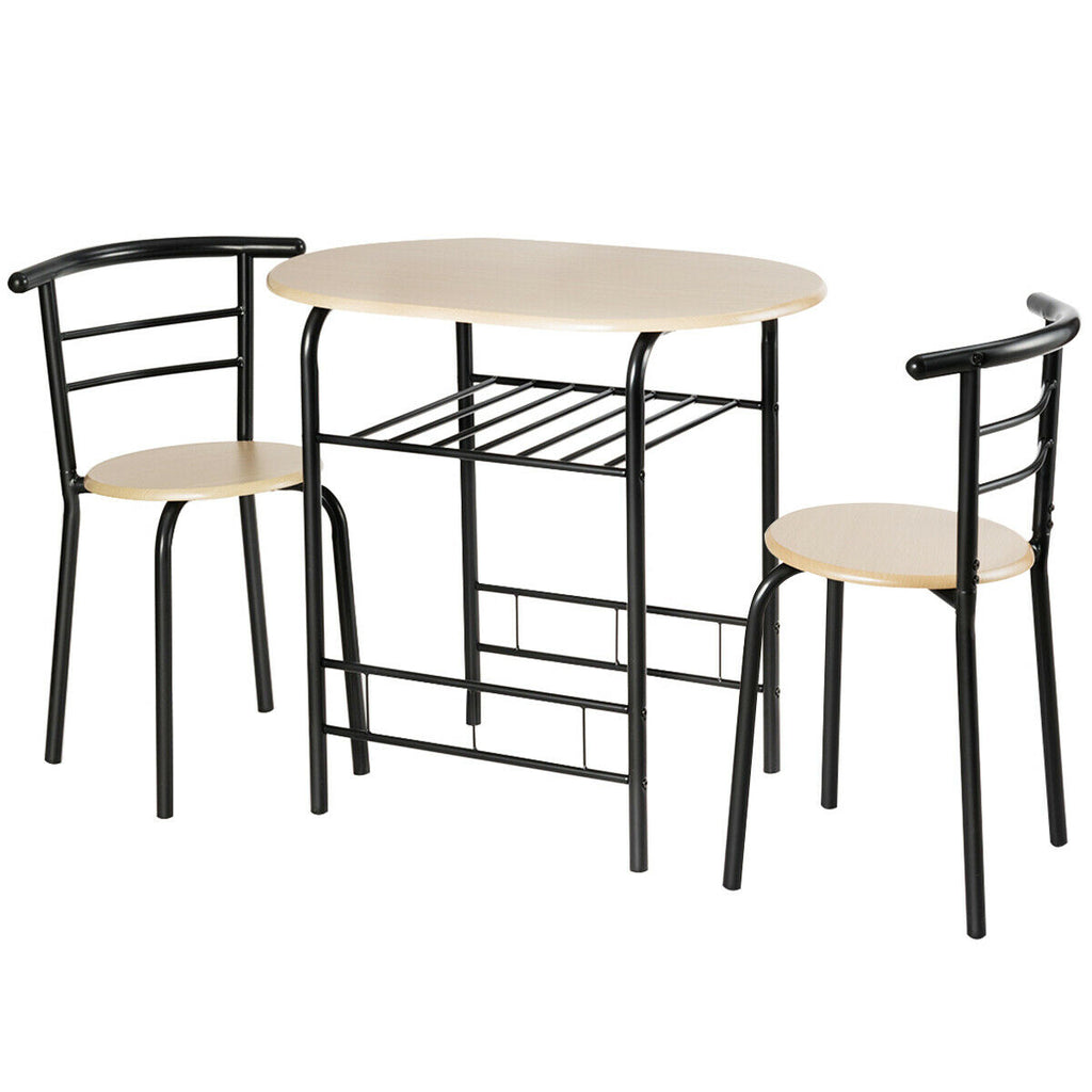 Compact Breakfast Dining Table Set-Natural