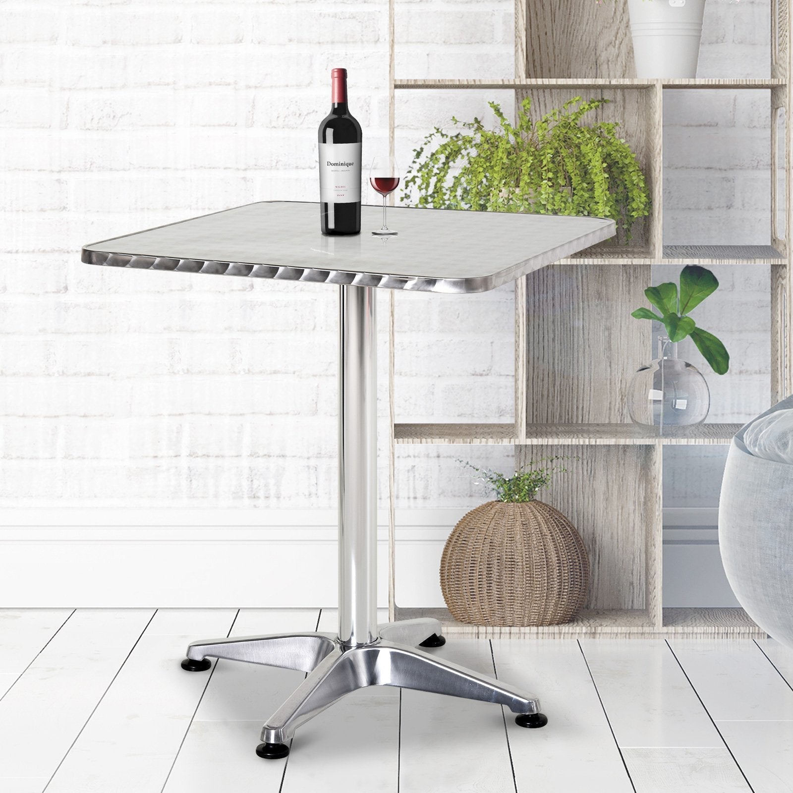 Height Adjustable Square Bar Table, 60x60 cm - Inspirely