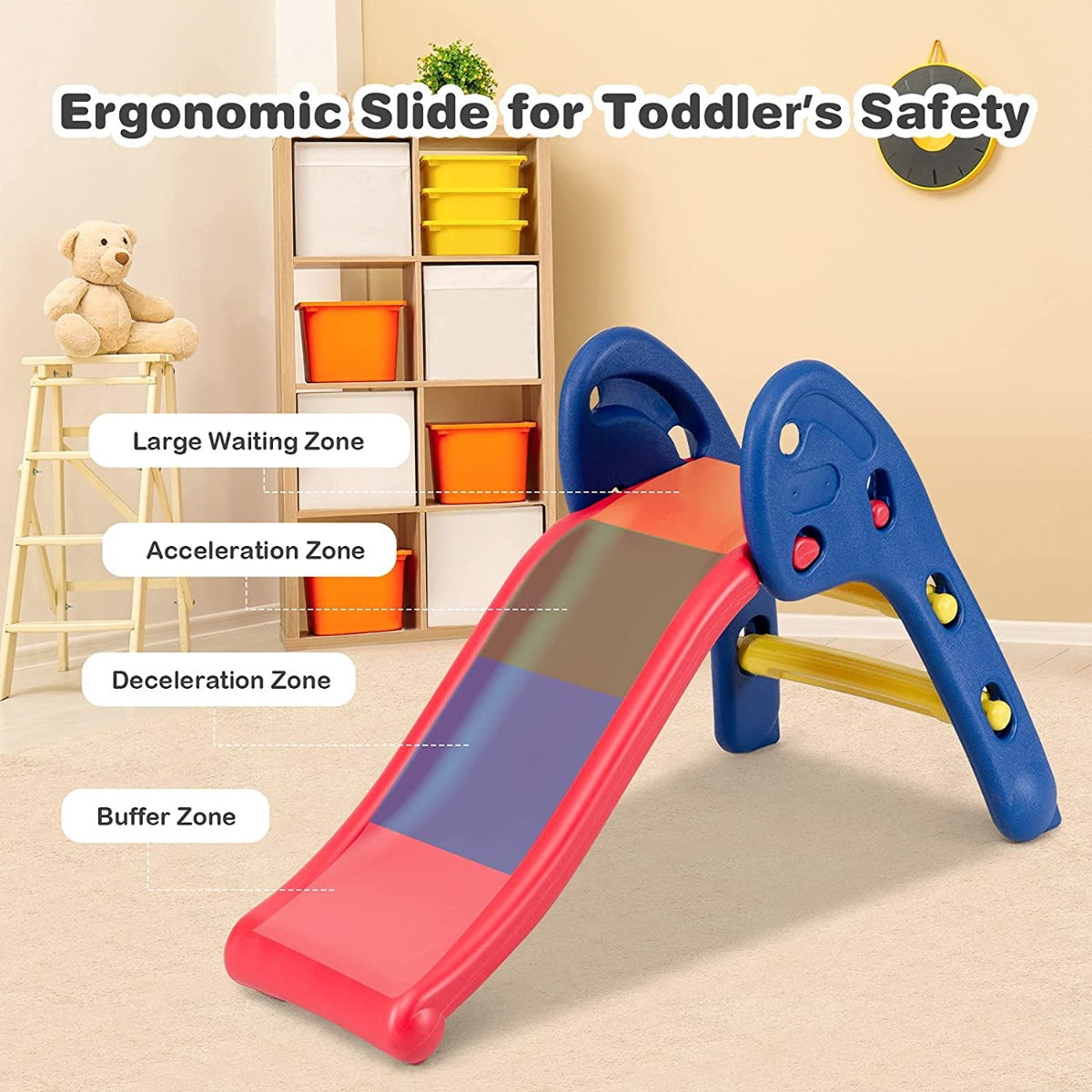 Folding Plastic Slide for Indoor and Outdoor Use