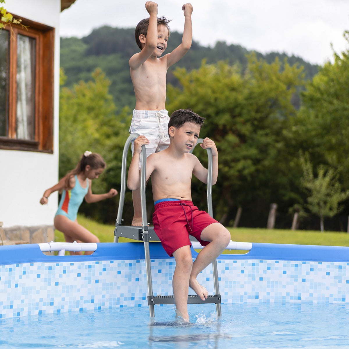 Above Ground Pool Ladder with Removable Steps for 122 CM Wall Height