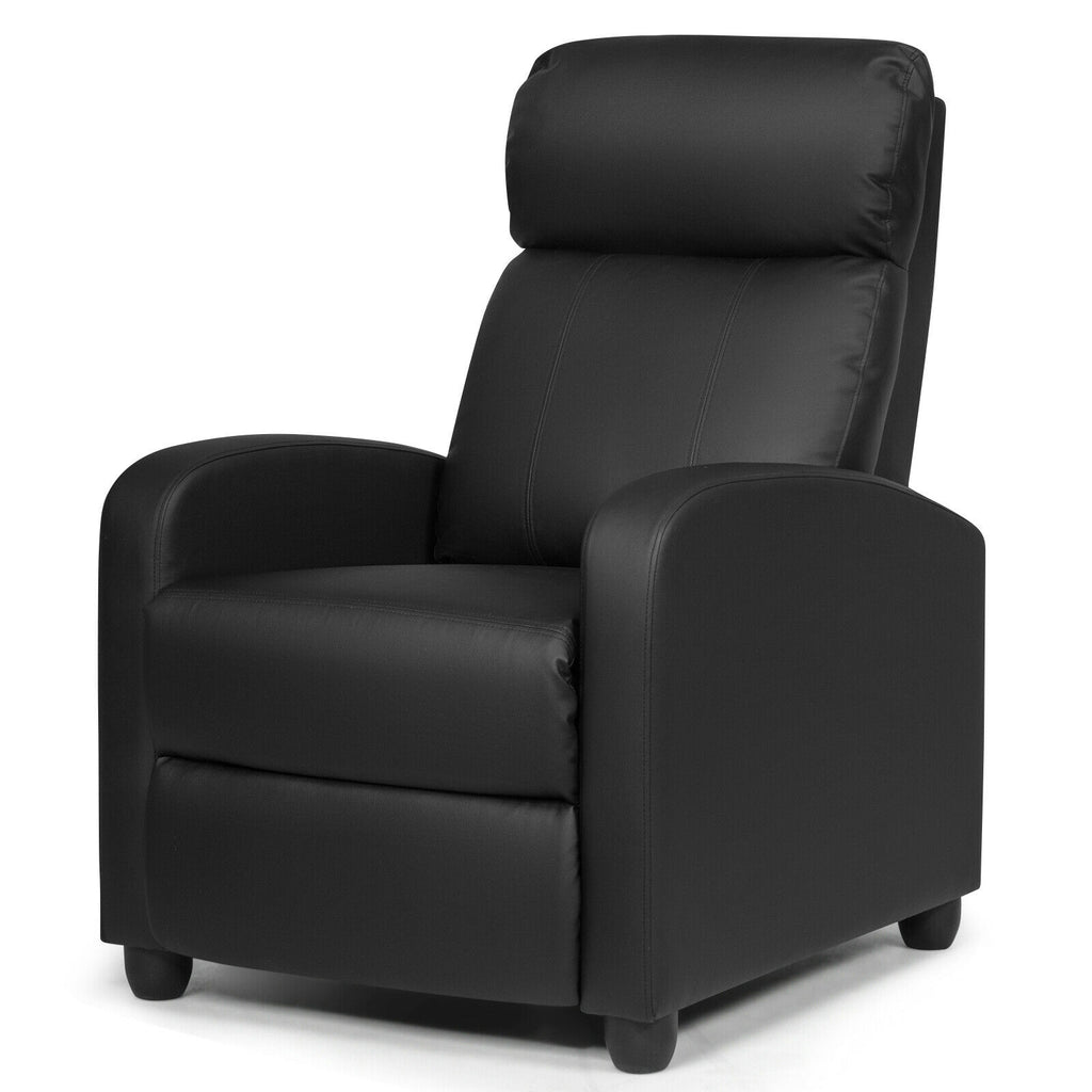 Modern Recliner Sofa Lounge / Adjustable Backrest Armchair Black