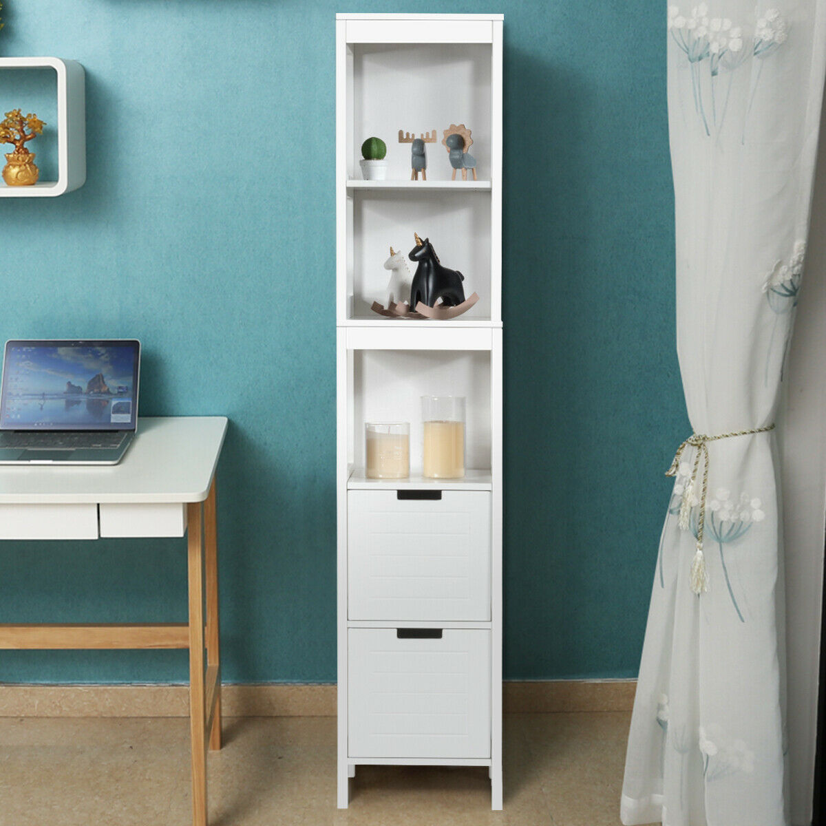 Tall Storage Unit with 2 Deep Box Drawers