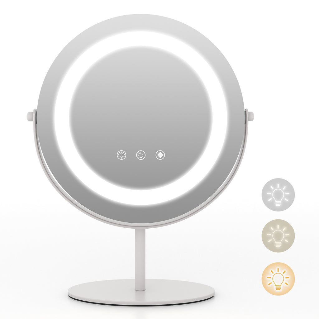 25 CM LED Lighted Makeup Vanity Mirror with Touch Screen-White