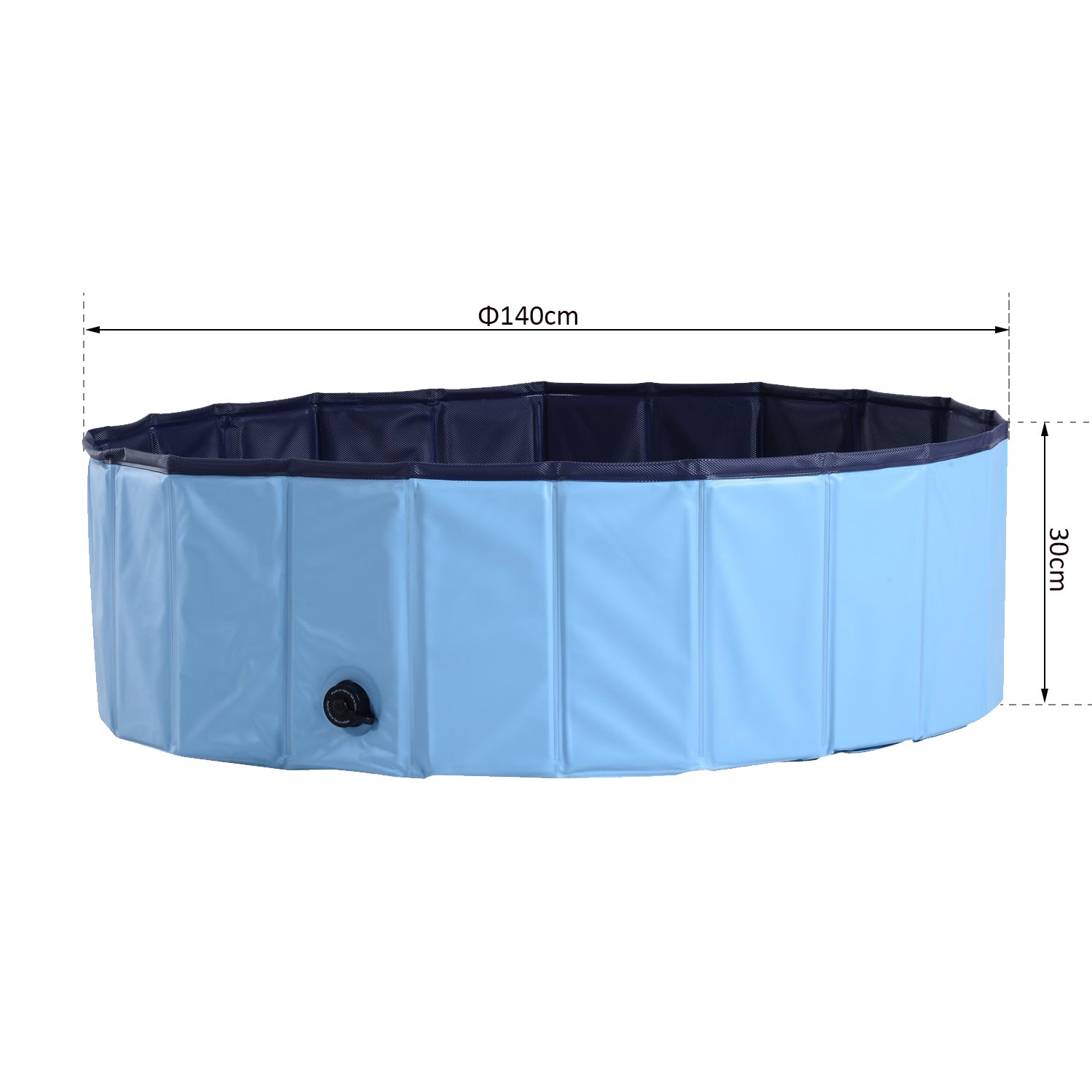 Pawhut Φ140 x 30H cm Pet Swimming Pool-Blue - Inspirely