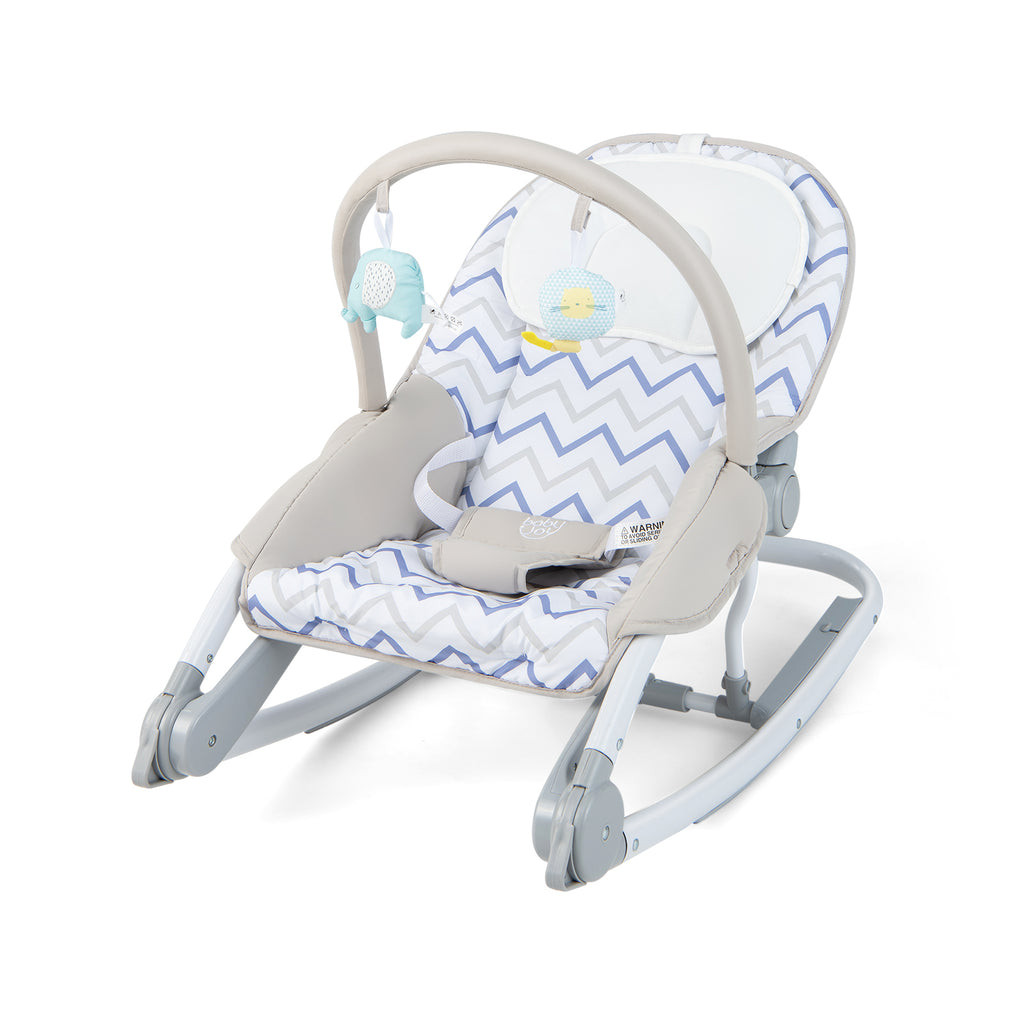 2-In-1 Portable Baby Rocker with Adjustable Backrest and Safety Belt - Grey