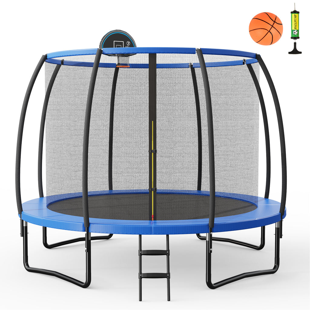 370cm Trampoline with Basketball Hoop and Safety Enclosure Net