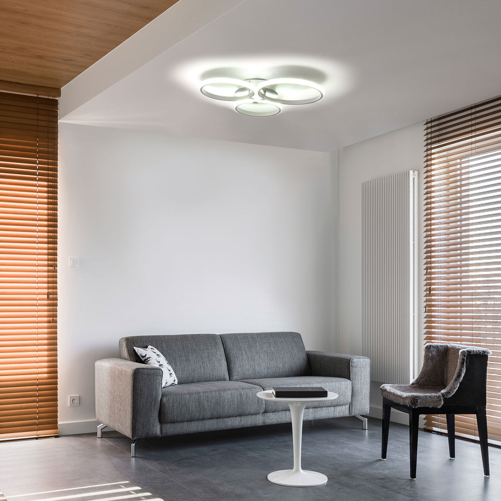 Three Circle LED Ceiling Modern Light with Metal Base for Hallway, Dining Room - Inspirely