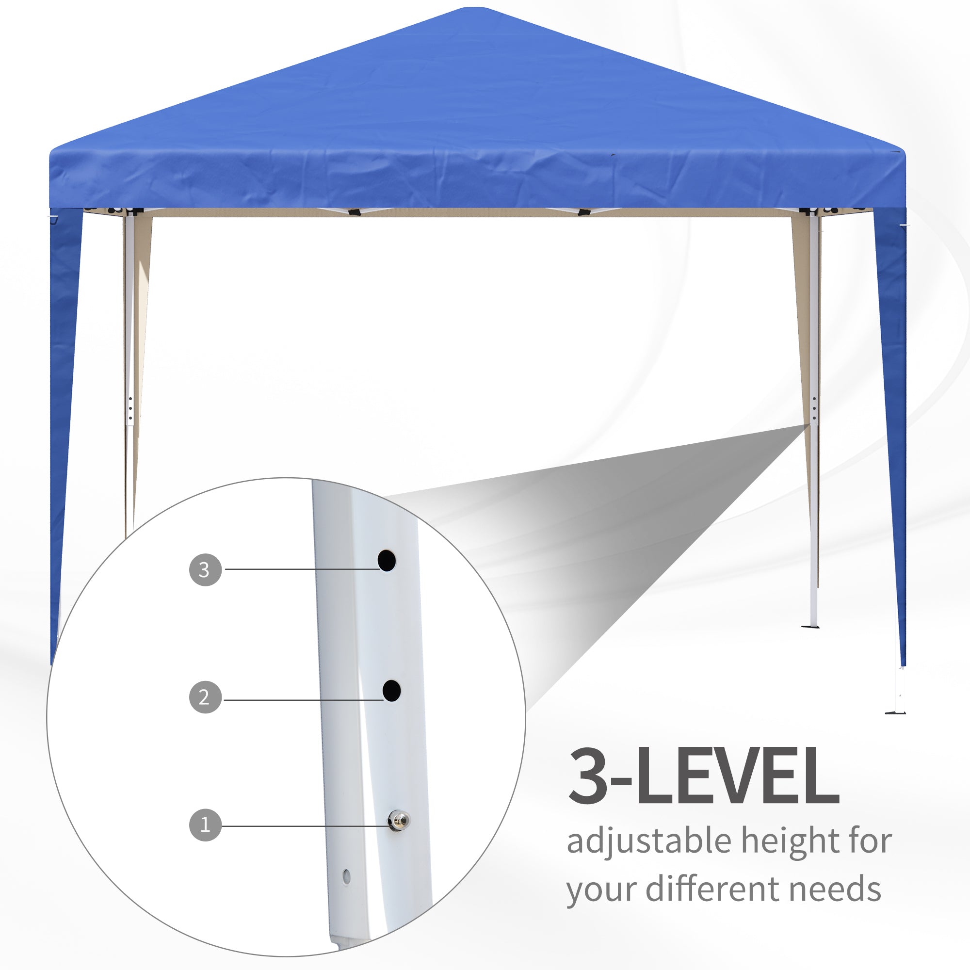 Outsunny 3 x 3M Garden Pop Up Gazebo Marquee Party Tent Wedding Canopy (Blue) + Carrying Bag - Inspirely