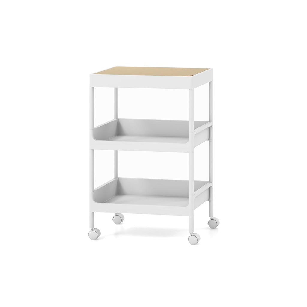 3/4 Tiers Utility Rolling Cart with Detachable Tray Top and Locking Wheels-3-Tier