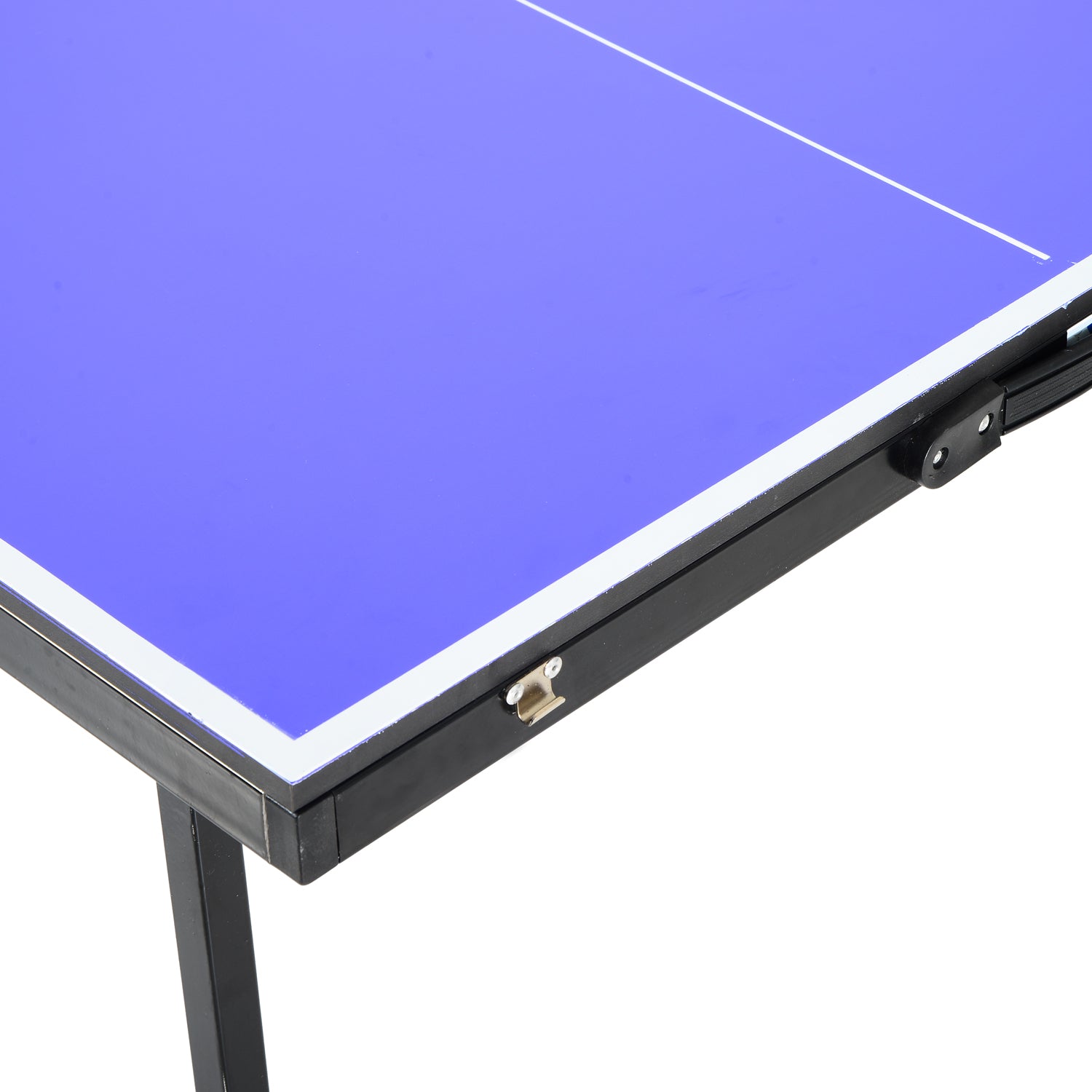 HOMCOM Folding Mini Compact Table Tennis Top Ping Pong Table Set Professional Net Games Sports Training Play Blue - Inspirely