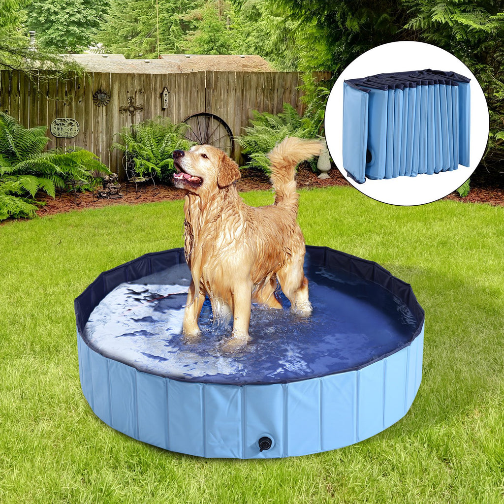 Pawhut Φ140 x 30H cm Pet Swimming Pool-Blue - Inspirely