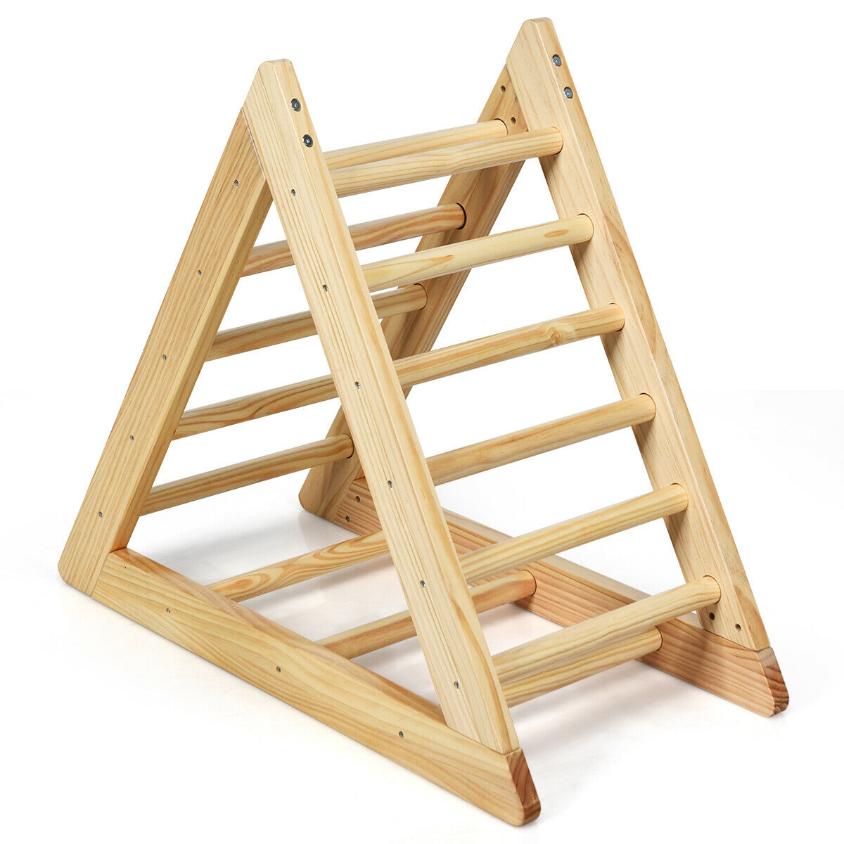 Children Wooden Climbing Ladder with 3 Difficulty Levels