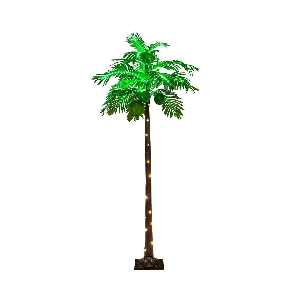 Hawaiian-Style LED Lighted Tropical Artificial Palm Tree