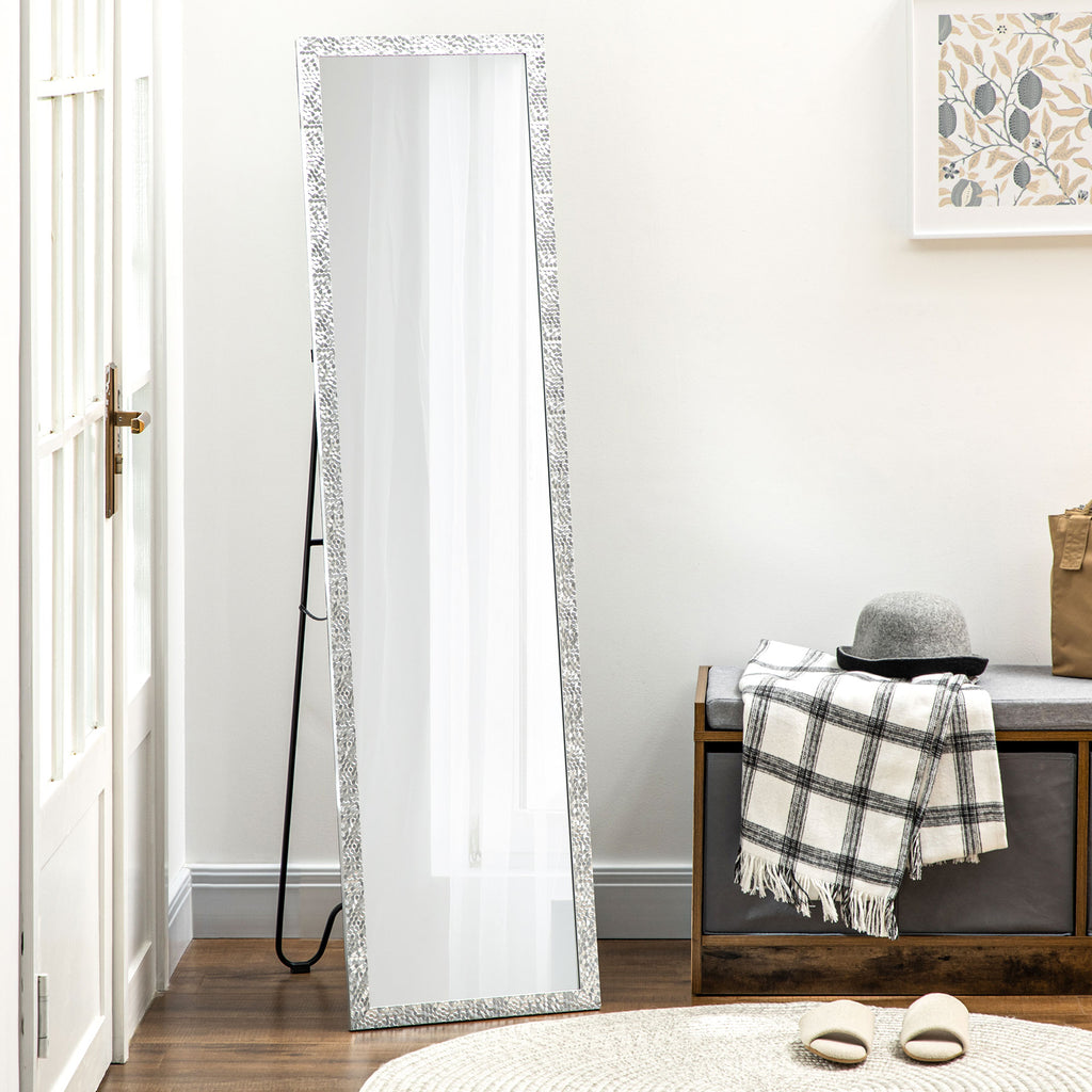 HOMCOM Full Length Mirror Free Standing Mirror Dressing Mirror with PS Frame for Bedroom, Living Room