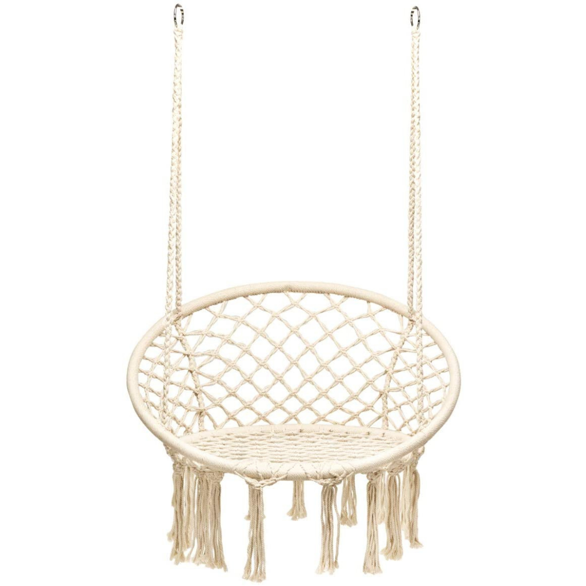 Hammock Swing Chair with Metal Rings (Stand not Included) White