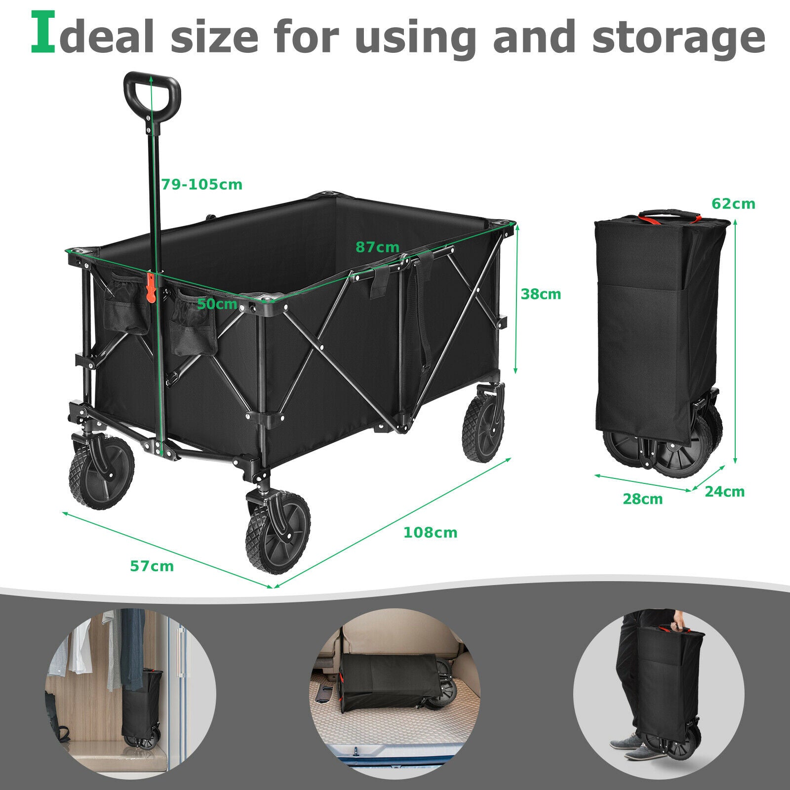 212L Collapsible Folding Wagon Cart