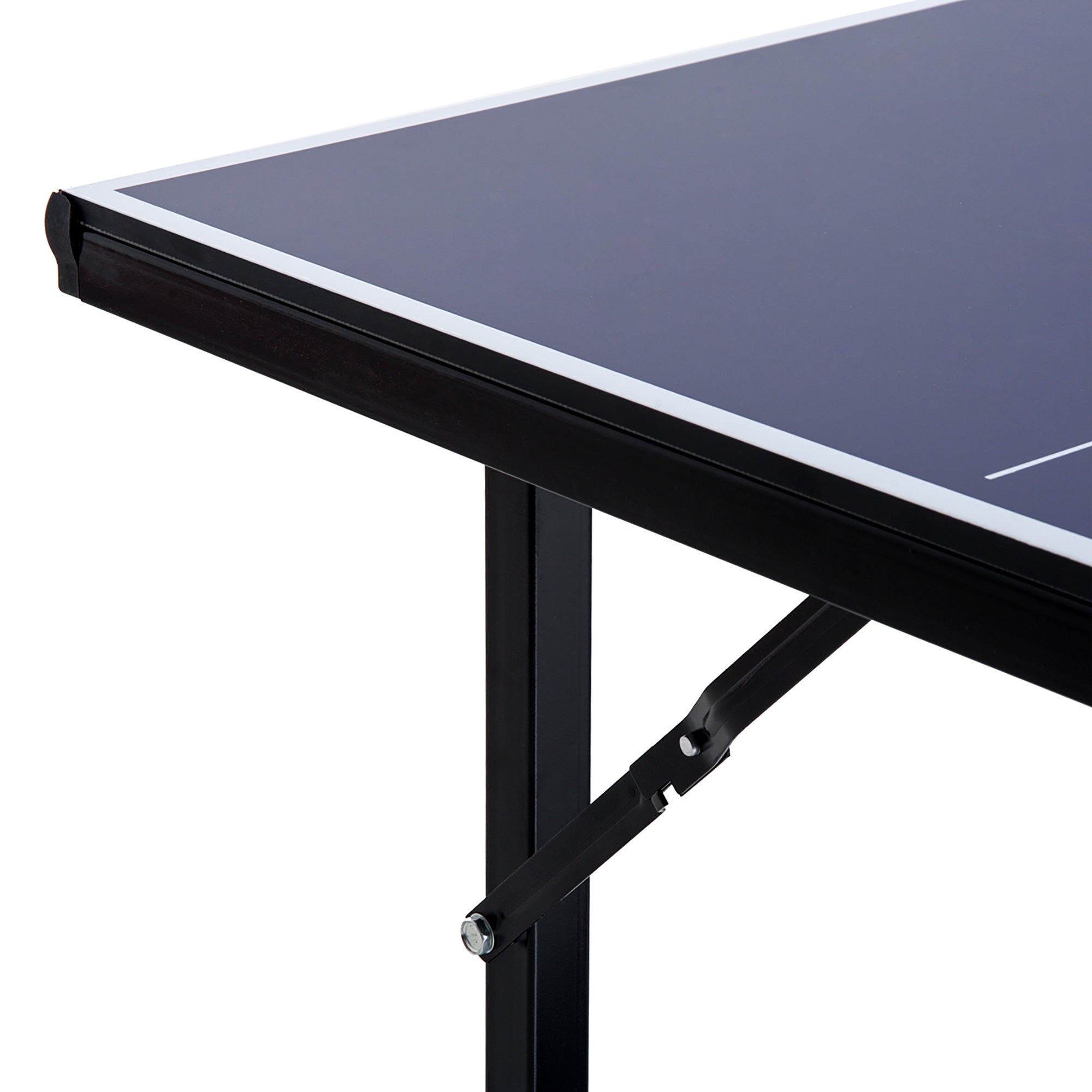 HOMCOM Folding Mini Table Tennis/Ping Pong Table Set-Black/Blue - Inspirely