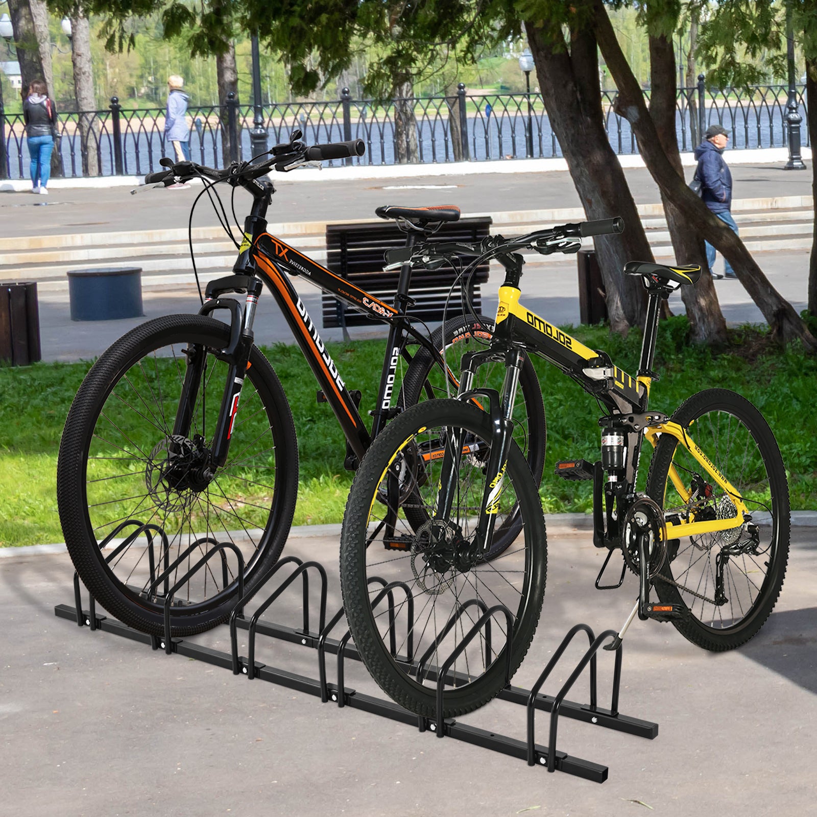 6-Bike Steel Bike Rack for Child BMX Road and Mountain Bikes-Black