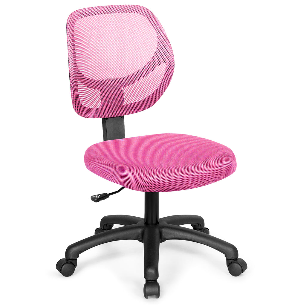 Adjustable Swivel Kids Office Chair with Lumbar Support-Pink
