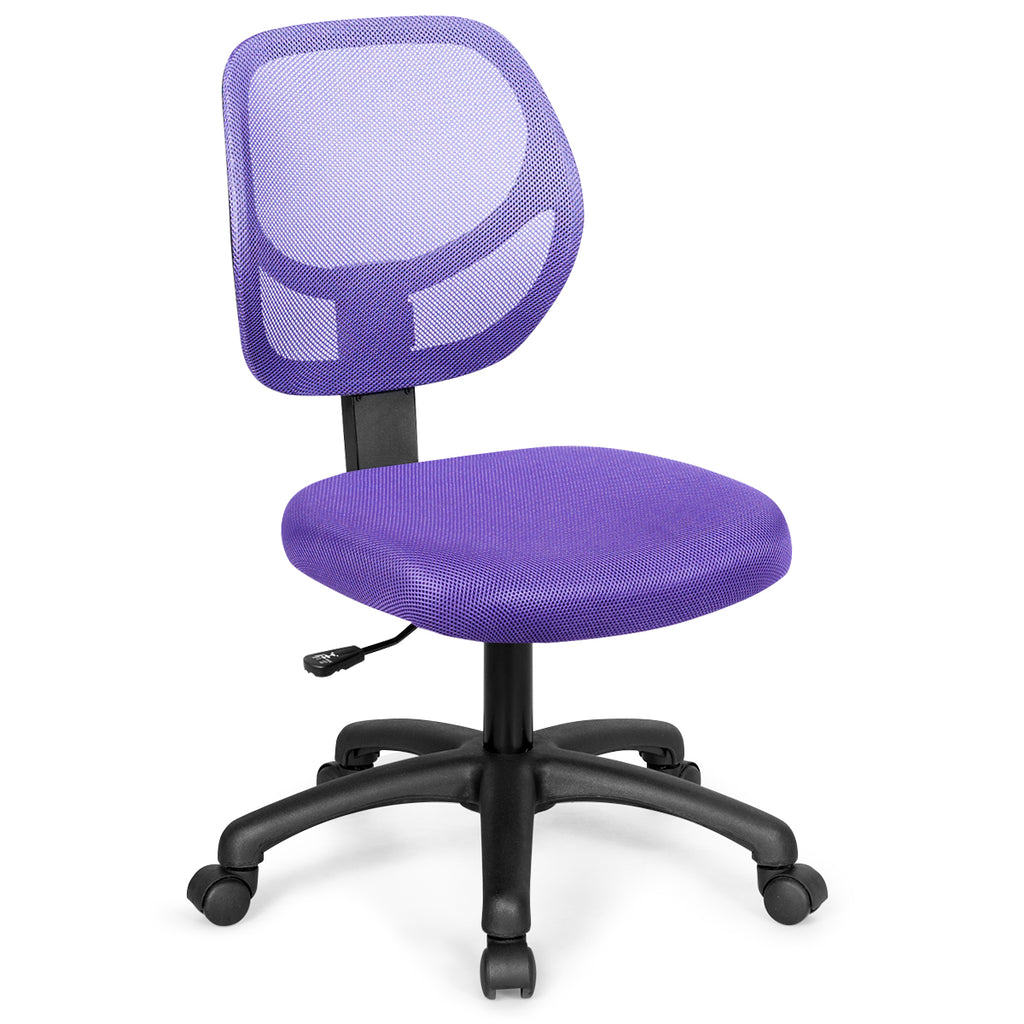 Adjustable Swivel Kids Office Chair with Lumbar Support-Purple
