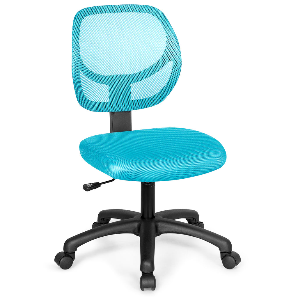 Adjustable Swivel Kids Office Chair with Lumbar Support-Turquoise