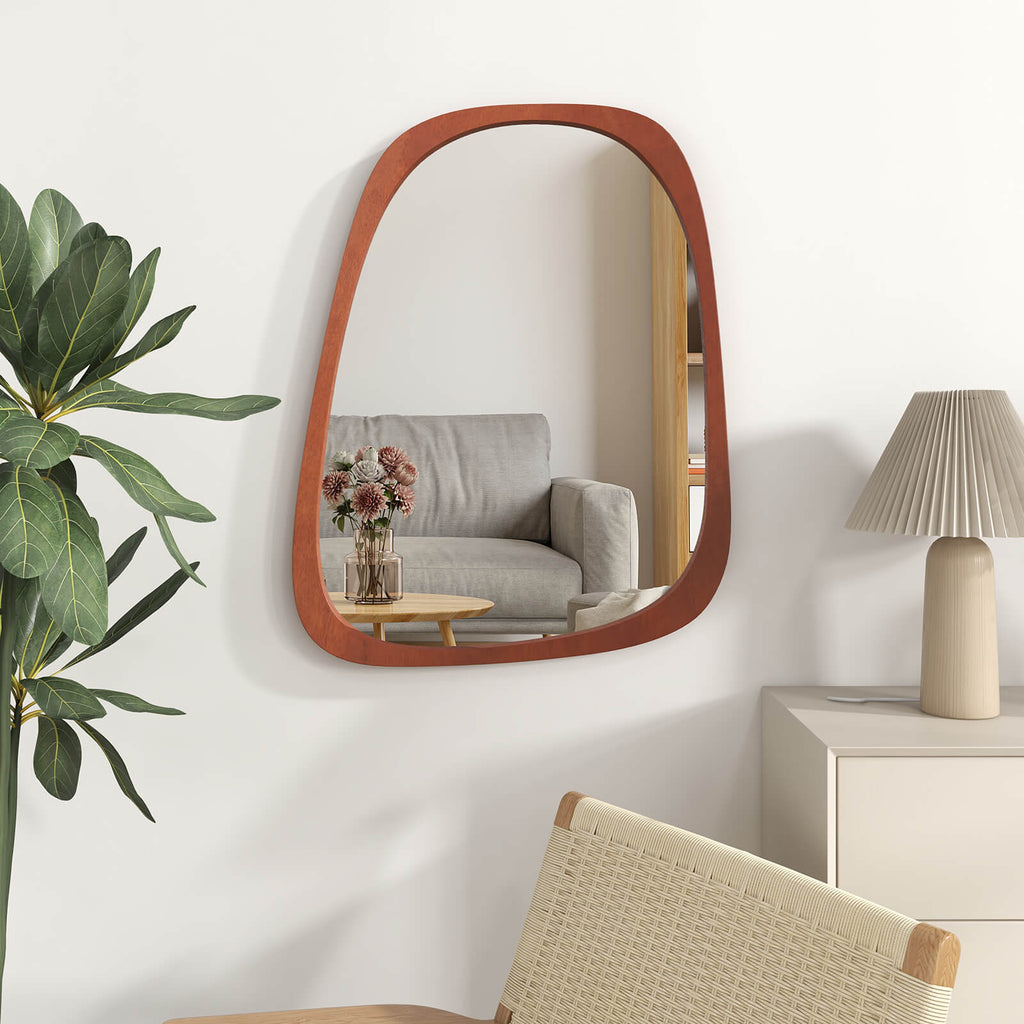 Asymmetrical Abstract Irregular Shaped Mirror HD Wall Mirror-Natural