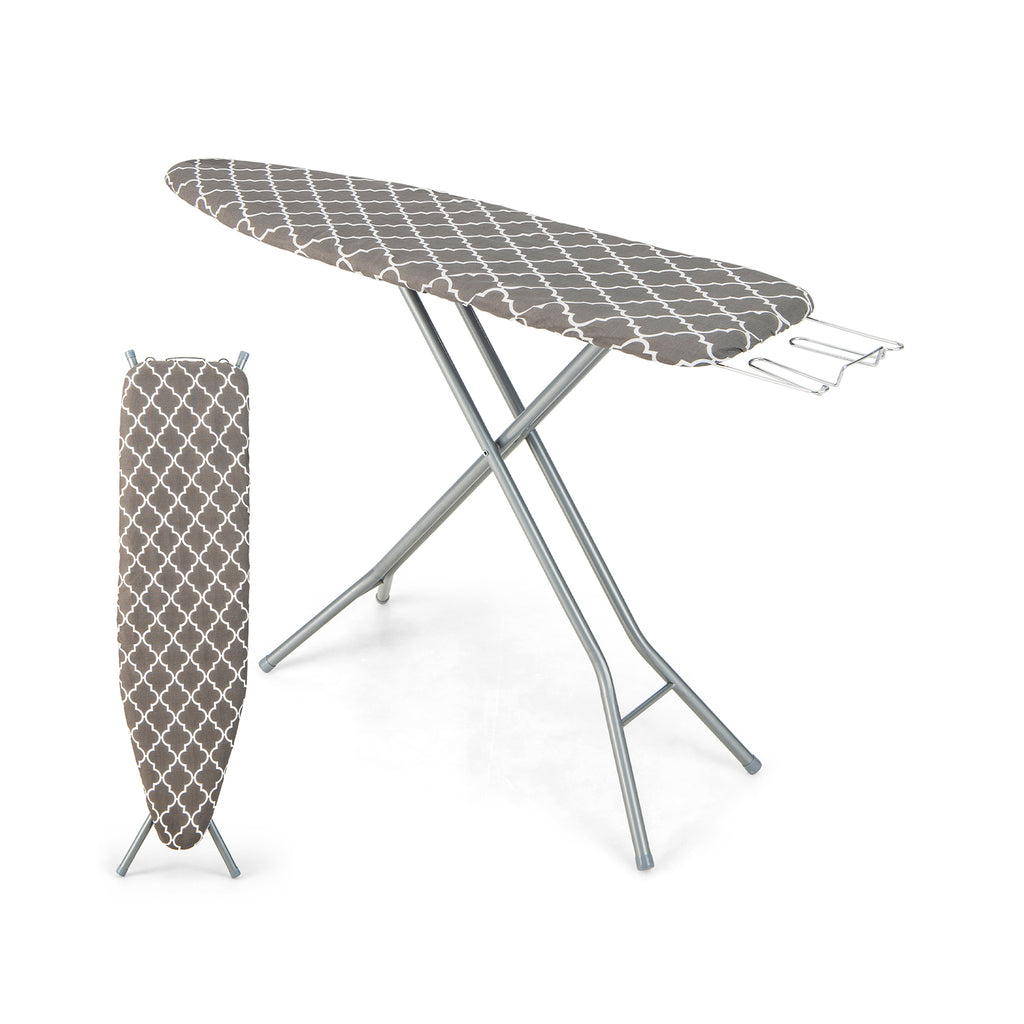 154 x 36cm Folding Ironing Board with Extra Cotton Cover-Grey