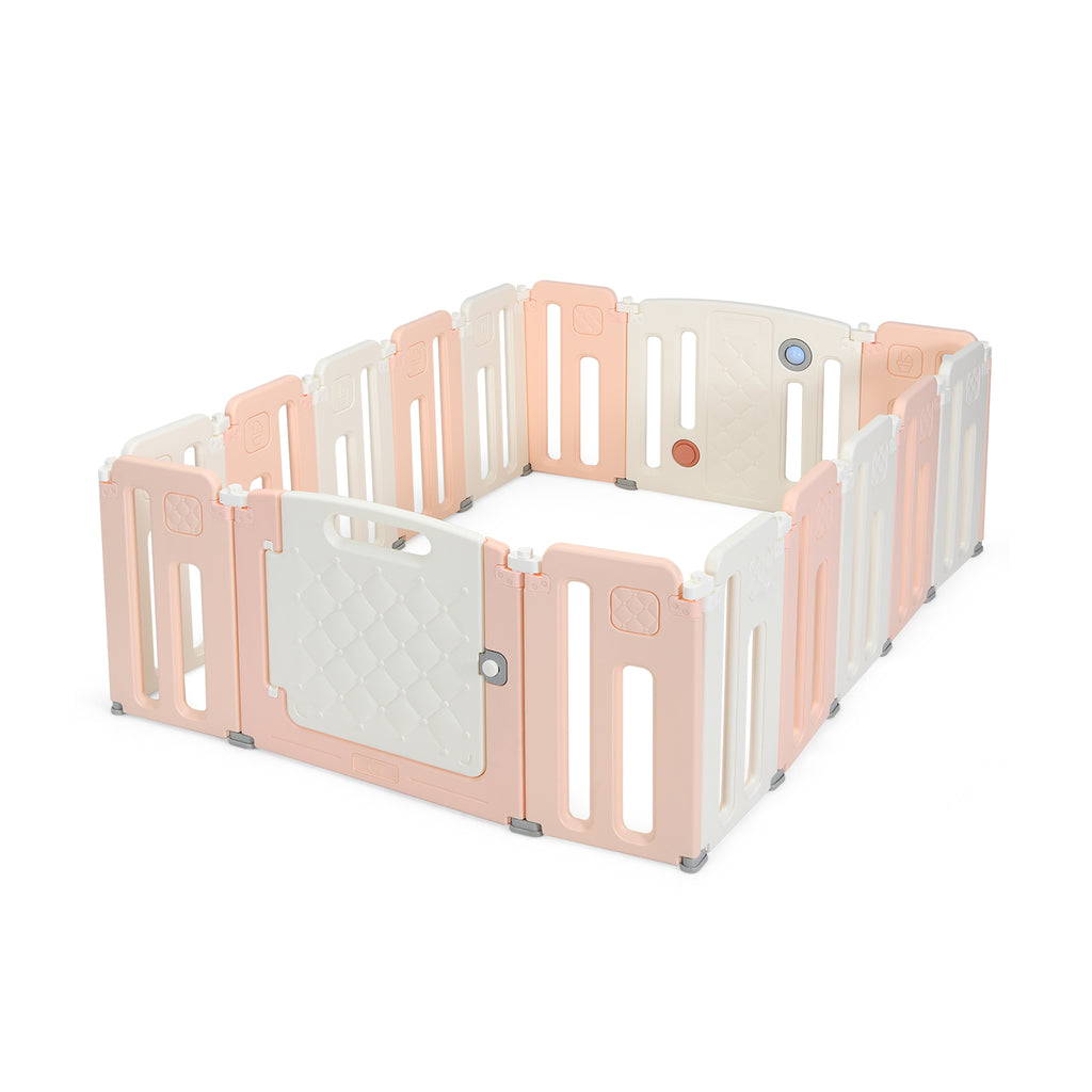 Foldable Baby Playpen with Drawing Board for Indoor Outdoor Pink