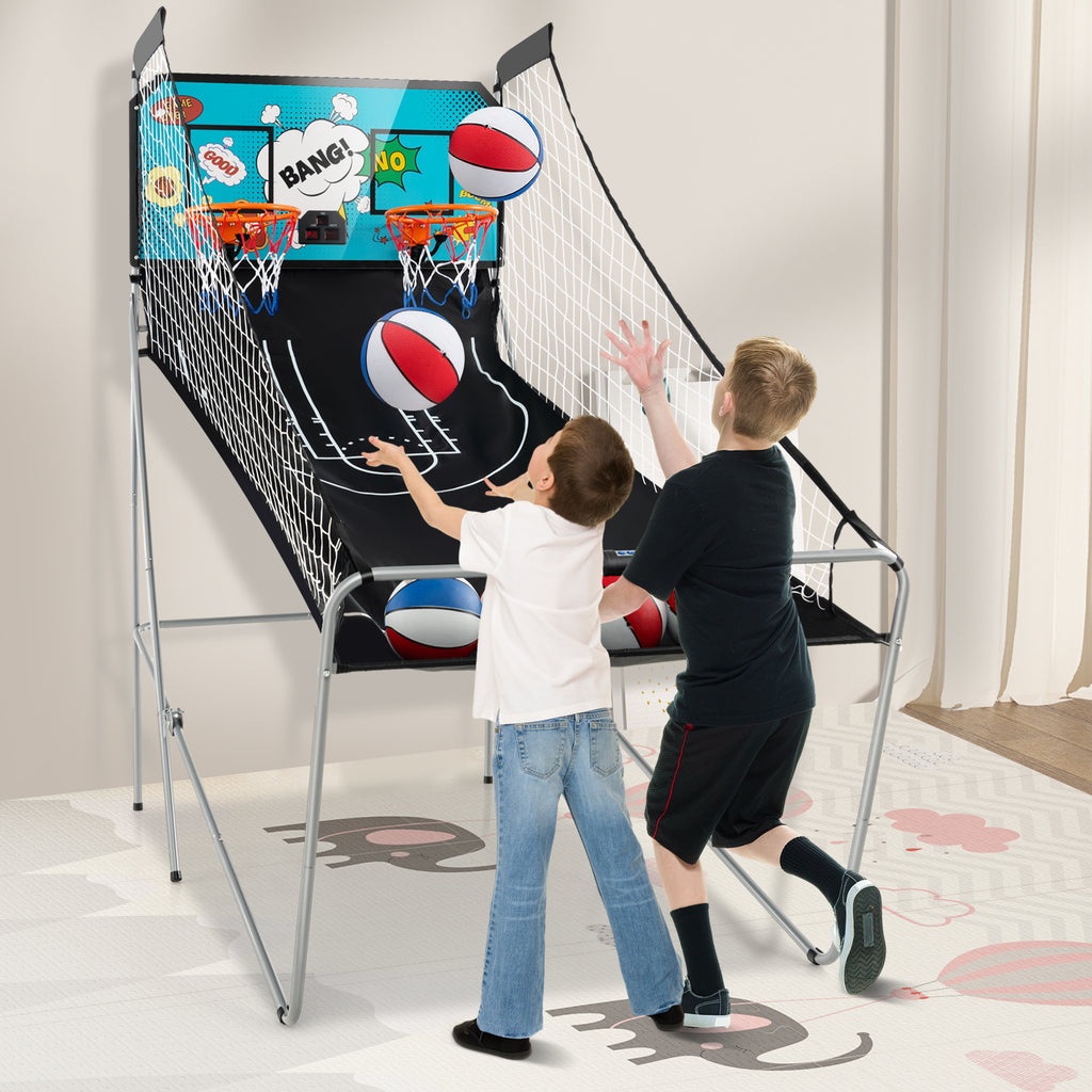 Basketball Arcade Game Indoor for 2 Players-Green