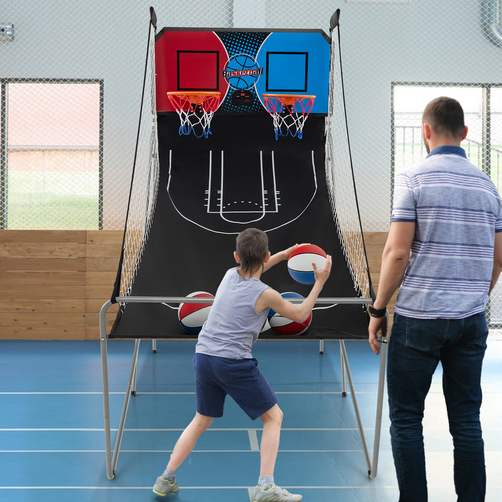 Basketball Arcade Game Indoor for 2 Players-Blue and Red