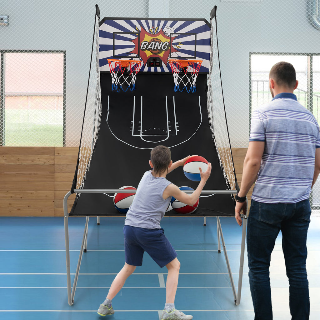 Basketball Arcade Game Indoor for 2 Players-Blue and White